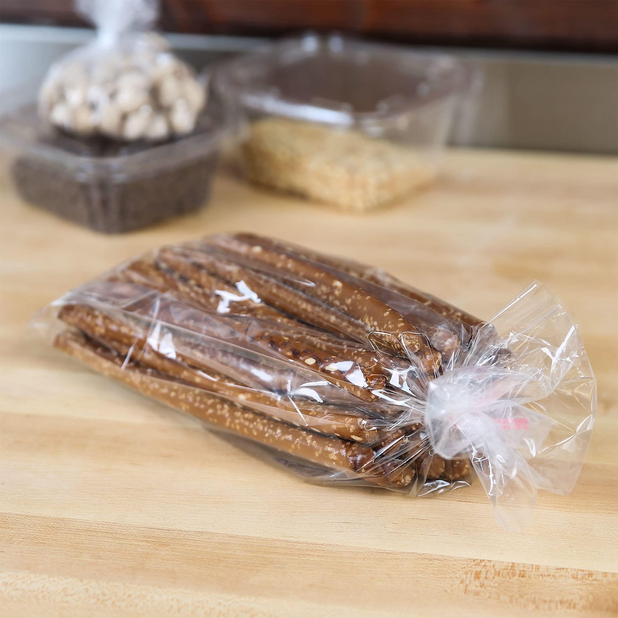 APQ Clear Gusseted Poly Bags 6x3x15 Inches - 1000 Pack of 1 Mil Thick Open Top Plastic Bags for Packaging Cookies, Popcorn, Candies & Homemade Bread | Perfect for Bakery, Party Favors & Retail Packaging