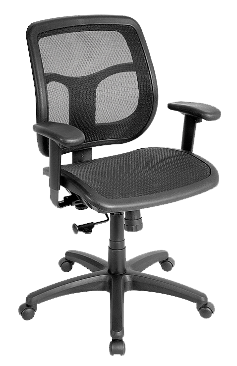 Eurotech Apollo Mesh Office Chair with Synchro Mesh Fabric - Black (MMT9300) - Ergonomic Desk Chair for Home & Office Workspaces