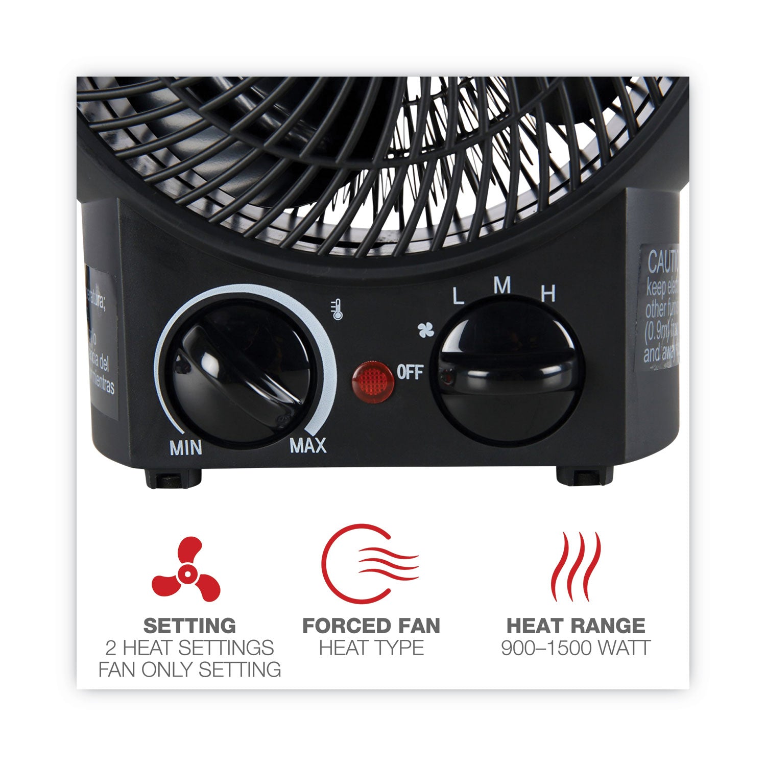 Alera® 1500W Portable Space Heater with Fan - 8.25