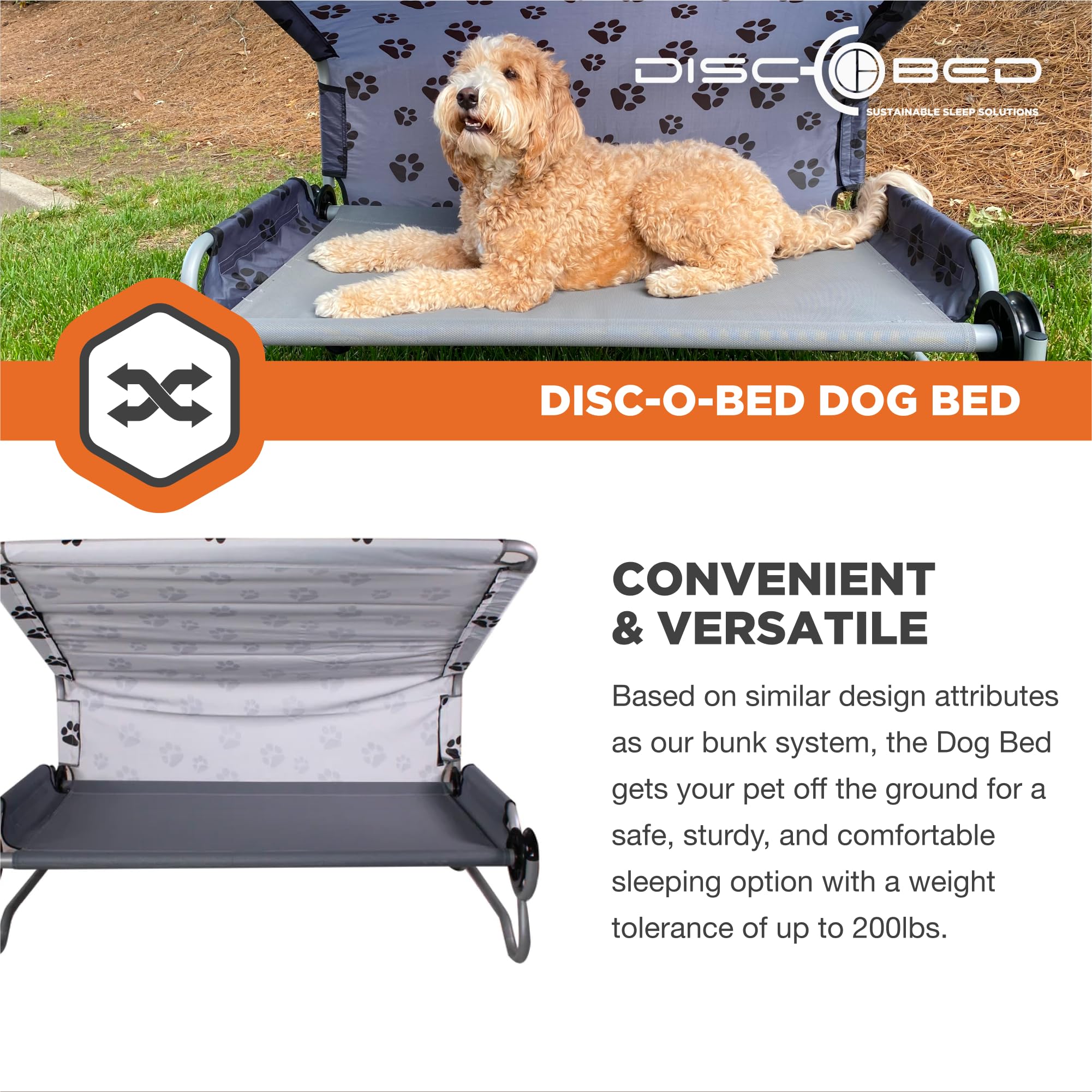 Premium Disc-O-Bed Orthopedic Dog Bed for Large & Medium Dogs - Waterproof & Chew-Resistant - Perfect for Crates, Travel & Home Use