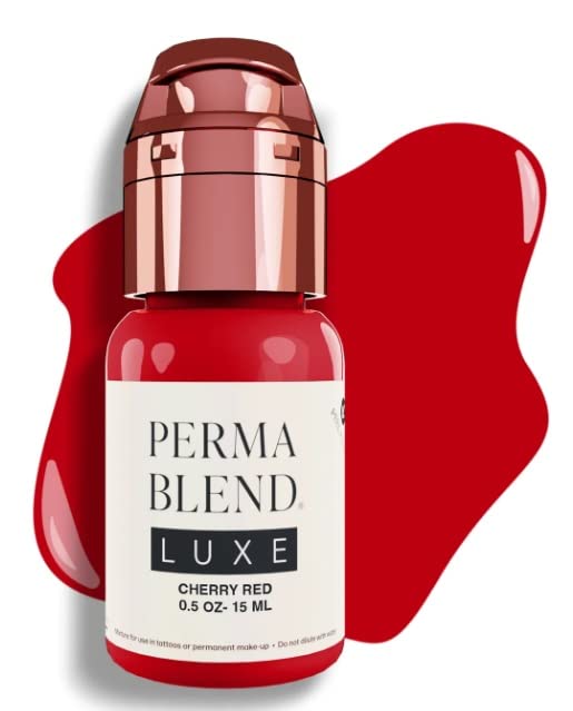 Perma Blend Pigments LUXE Professional Lip Color for Permanent Makeup - Cherry Red (15ml Bottle) | Long-Lasting Lip Tattoo Pigment for Permanent Lip Blush & Cosmetic Tattooing