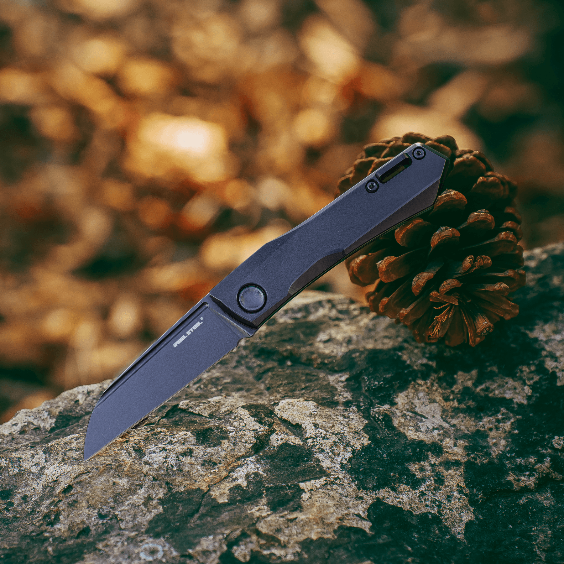 Solis Slipjoint Knife - Bead Blasted Blade & Titanium Handle - EDC Pocket Knife for Camping, Hiking, and Outdoor Adventures