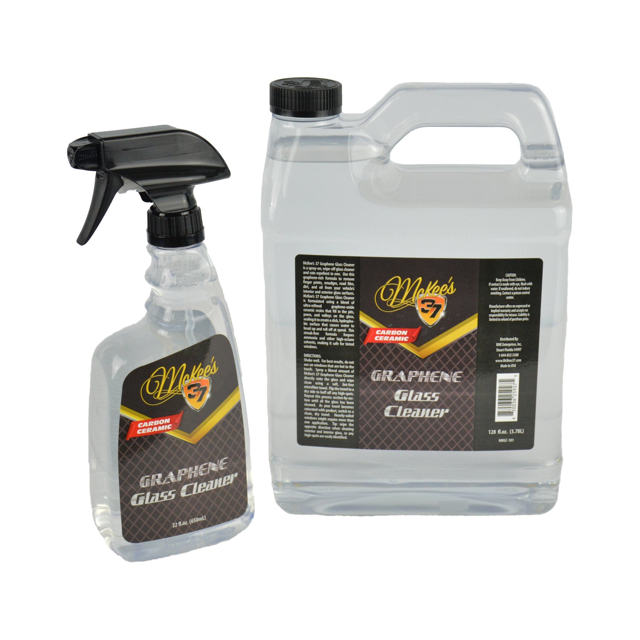 McKee's 37 Graphene Glass Cleaner - Streak-Free Auto & Home Window Cleaner Spray for Cars, Trucks, Motorcycles & Household Glass Surfaces - Safe on Tinted Windows & Mirrors