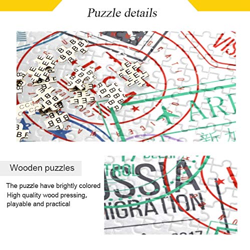 1000 Piece Travel Passport Stamps Jigsaw Puzzle for Adults - Creative DIY Puzzle Game, Unique Home Decor & Gift Idea for Travel Lovers - Perfect for Relaxation, Family Bonding and Living Room Decor