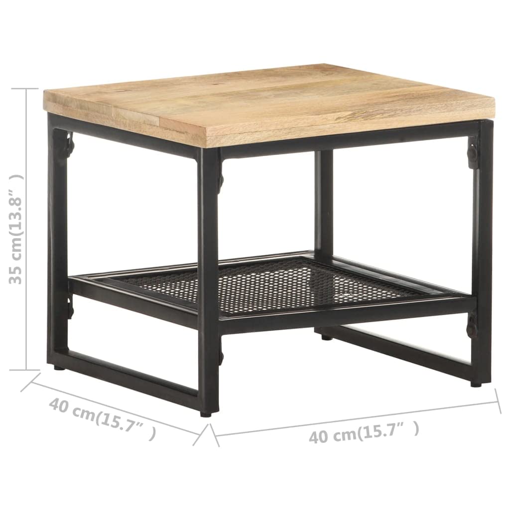 Solid Mango Wood Side Table - 15.7