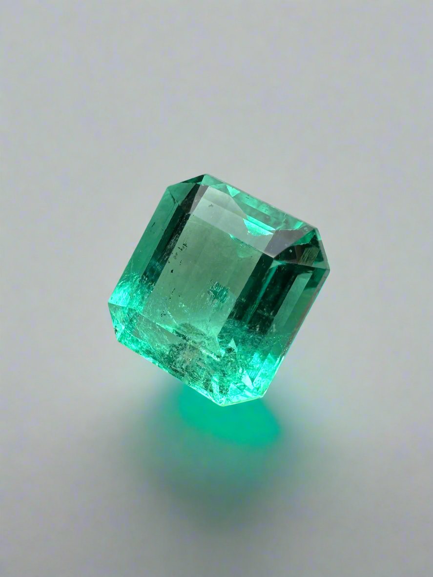 2.36 Carat Natural Colombian Loose Emerald Gemstone - Asscher Cut for Jewelry Making, Engagement Rings & Luxury Gifts