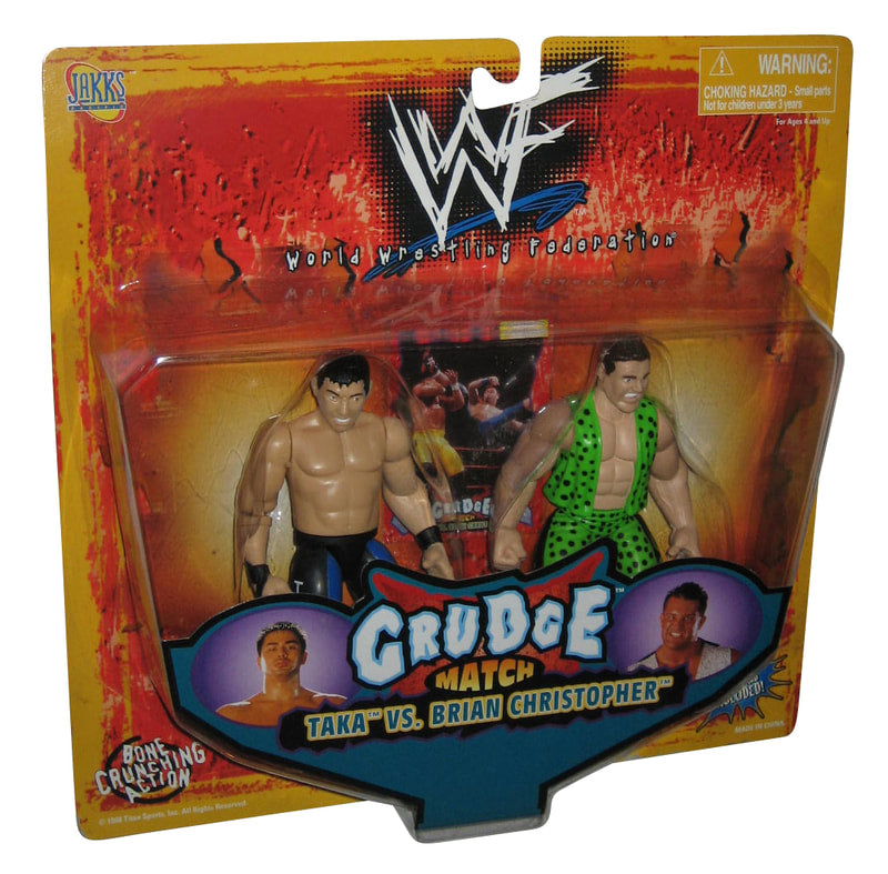 Vintage 1998 WWF Jakks Pacific Grudge Match Wrestling Figure Set - TAKA Michinoku vs. Brian Christopher - Collectible Wrestling Toys for Fans & Nostalgic Gift for Wrestling Enthusiasts - Perfect for Display, Play & WWE Memorabilia Collection