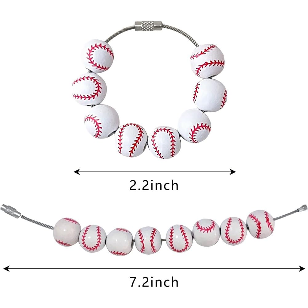 Tovmekdjn Wooden Sports Charms for Jewelry Making - Natural Wood Beads Accessories for Simply Southern Bracelets & Beach Tote Bags - Yellow DIY Craft Beads for Athletes, Sports Fans & Summer Outings