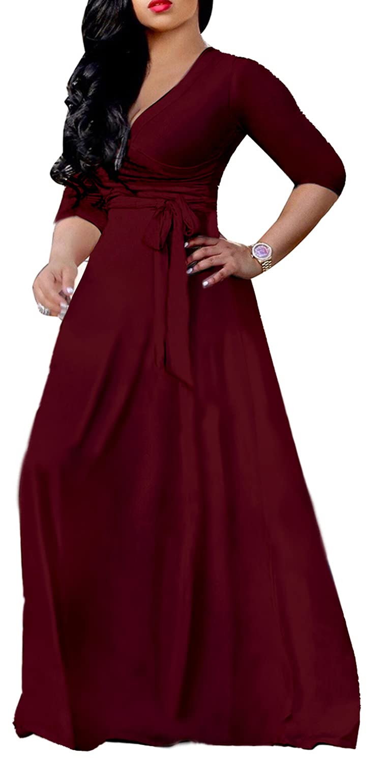 JTNFairy Women's Casual Floral Print Long Maxi Dress Plus Size - Summer Beach Party, Wedding Guest, Vacation Outfit for Women