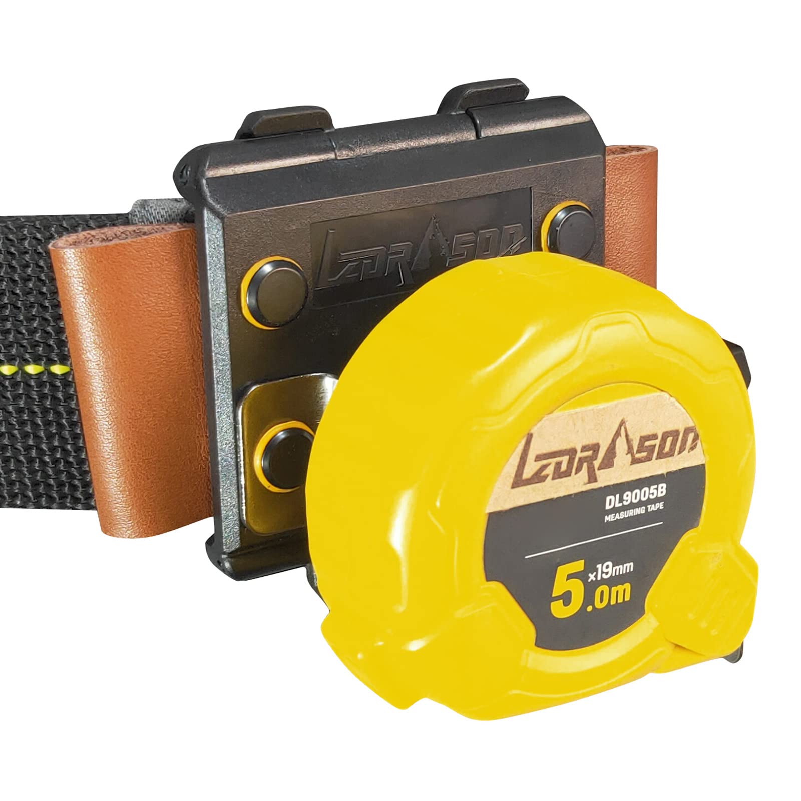 Heavy Duty Tape Measure Holder with Belt Clip - Durable Measuring Tool Holster for Carpenters & Contractors - Secure Tape Measure Pouch (Pack of 1) - Perfect for Construction Sites, DIY Projects & Home Renovations