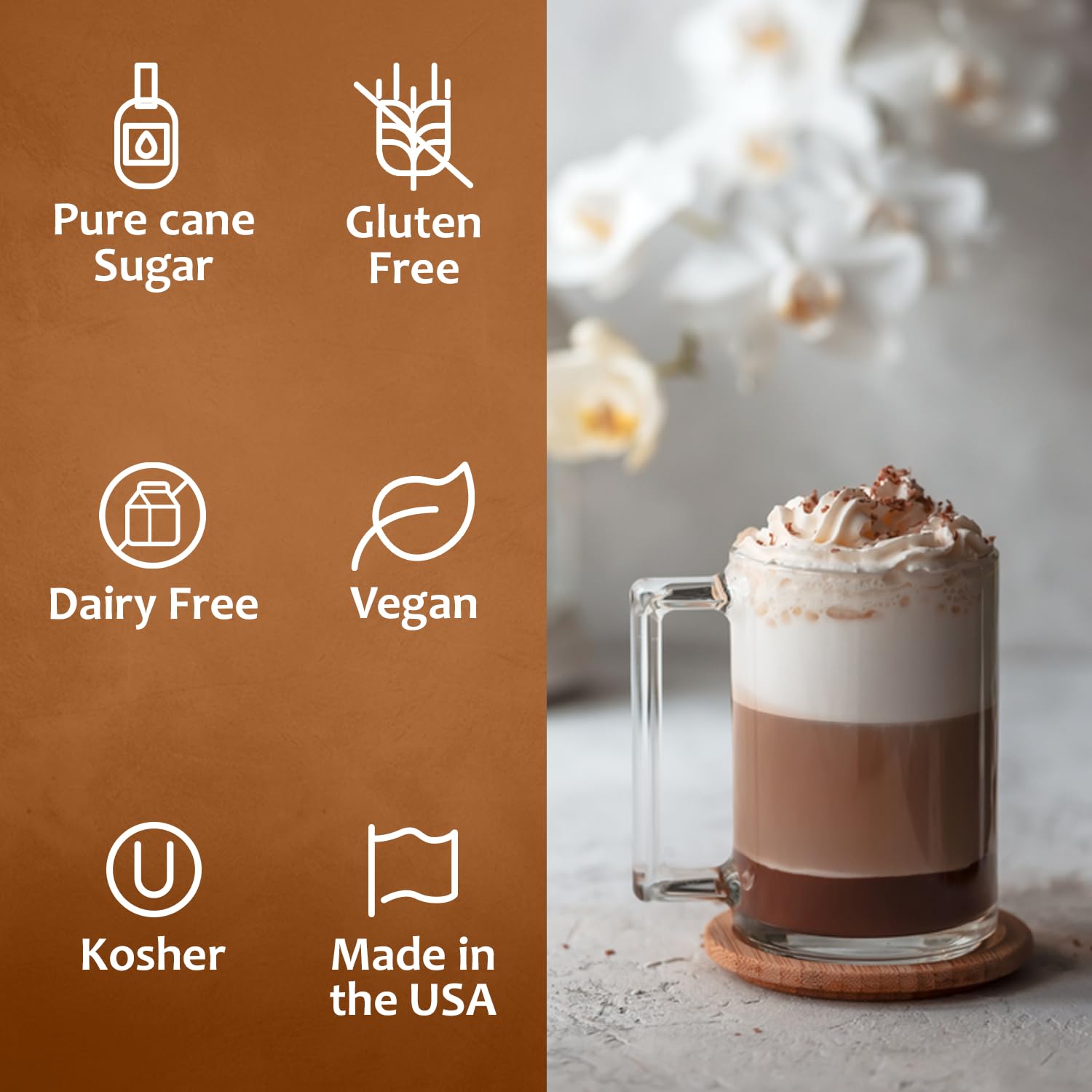 Premium Vanilla Syrup for Coffee - Barista Style, 25.4 fl oz (750ml) - Sweet Vanilla Flavor Coffee Syrup for Lattes, Cappuccinos, Iced Coffee & Baking - By Syruvia