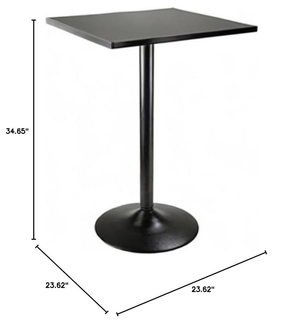 Ergode Compact Wood Obsidian Square Dining Table 23.62x23.62 Inch - Modern Minimalist Design for Small Spaces, Kitchen Nook, Breakfast Corner & Studio Apartments