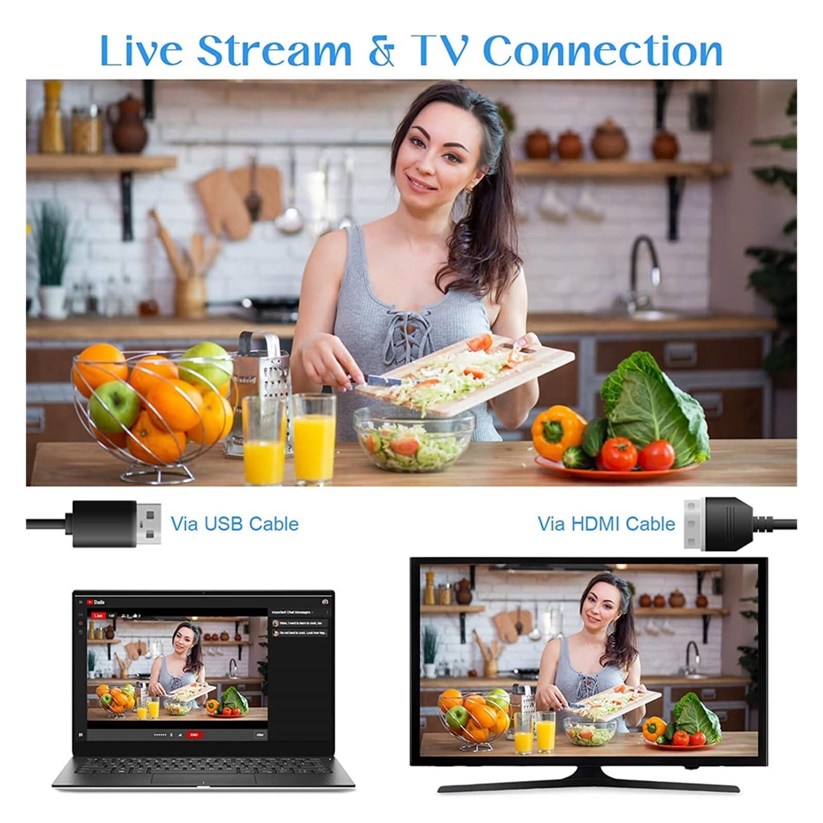 4K Rotating Touch Screen Vlog Camera - 64MP WiFi Webcam for Livestreaming & YouTube
