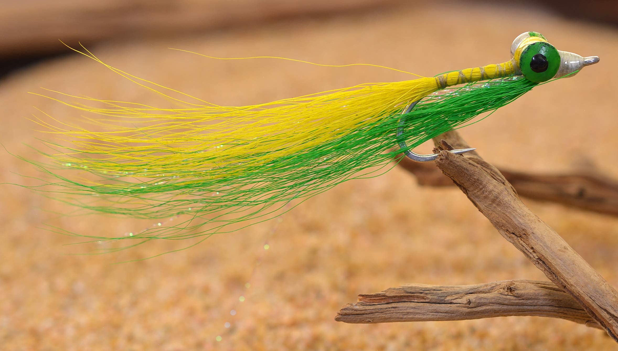 Clouser Minnow Fishing Flies - Green & Yellow Saltwater Flies with Mustad Signature Duratin Hooks - 6 Pack for Trout, Bass, and Saltwater Game Fish - Perfect for Fly Fishing and Stream Fishing Adventures