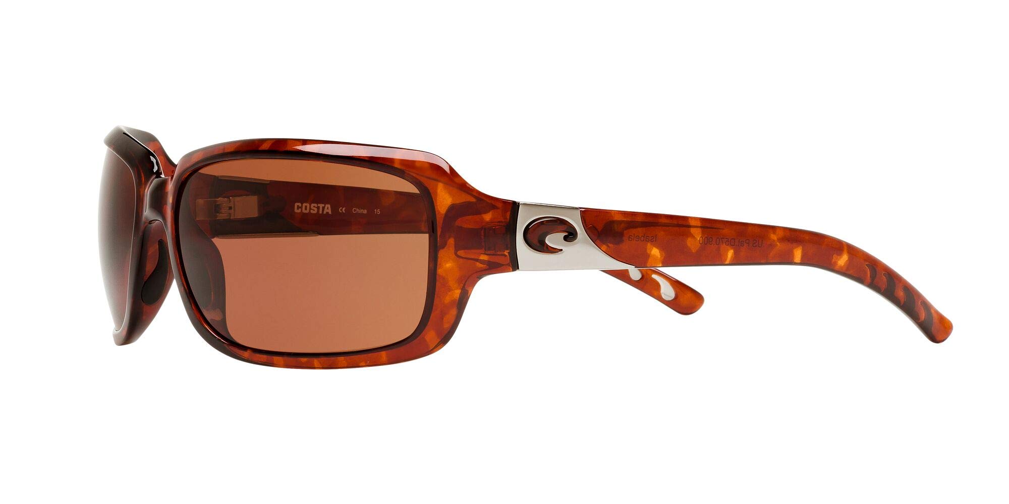Costa Del Mar Women's Isabela Rectangular Polarized Sunglasses UV Protection - Stylish Beach & Outdoor Fashion Accessory for Summer Vacation, Driving, and Travel