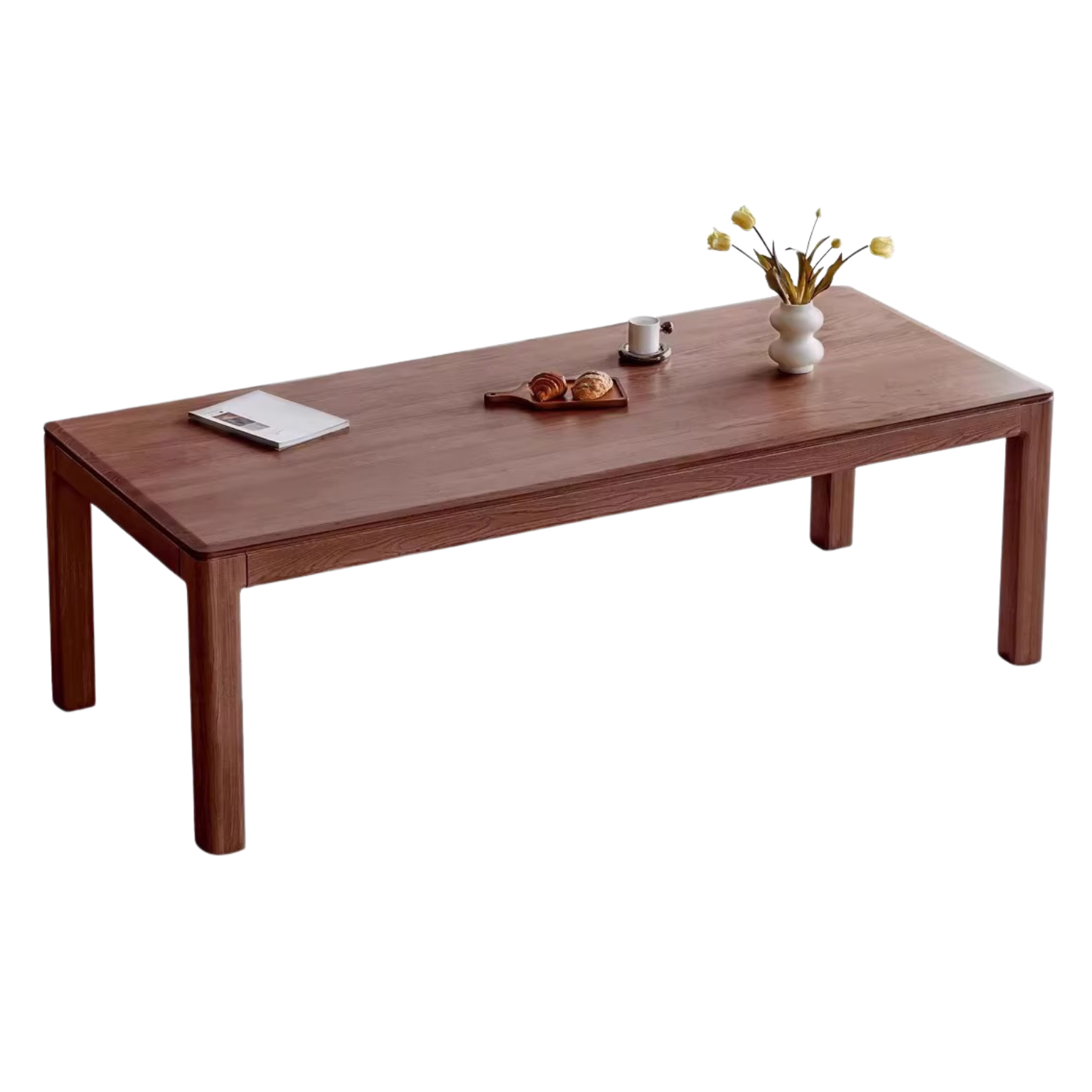 Solid Oak & Ash Wood Long Dining Table - Rustic Farmhouse Style for 6-8 People - Perfect for Family Gatherings & Dinner Parties