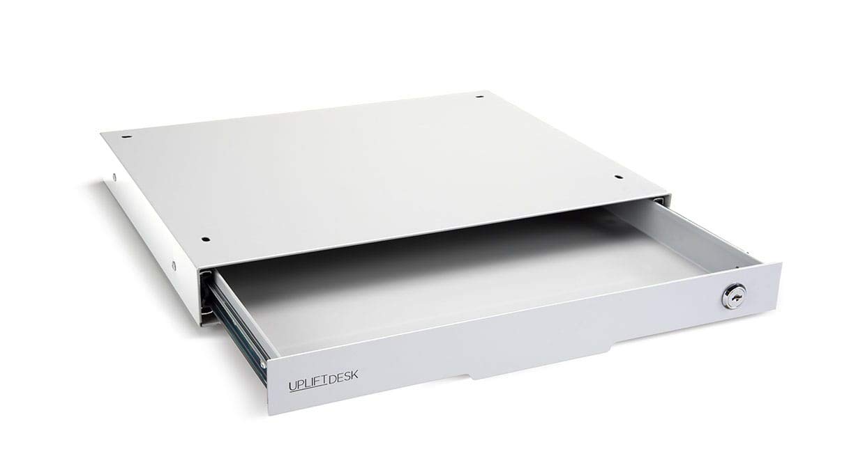 Slim Under Desk Storage Drawer Organizer - White by UPLIFT Desk - Perfect for Office, Home & Workspace Organization