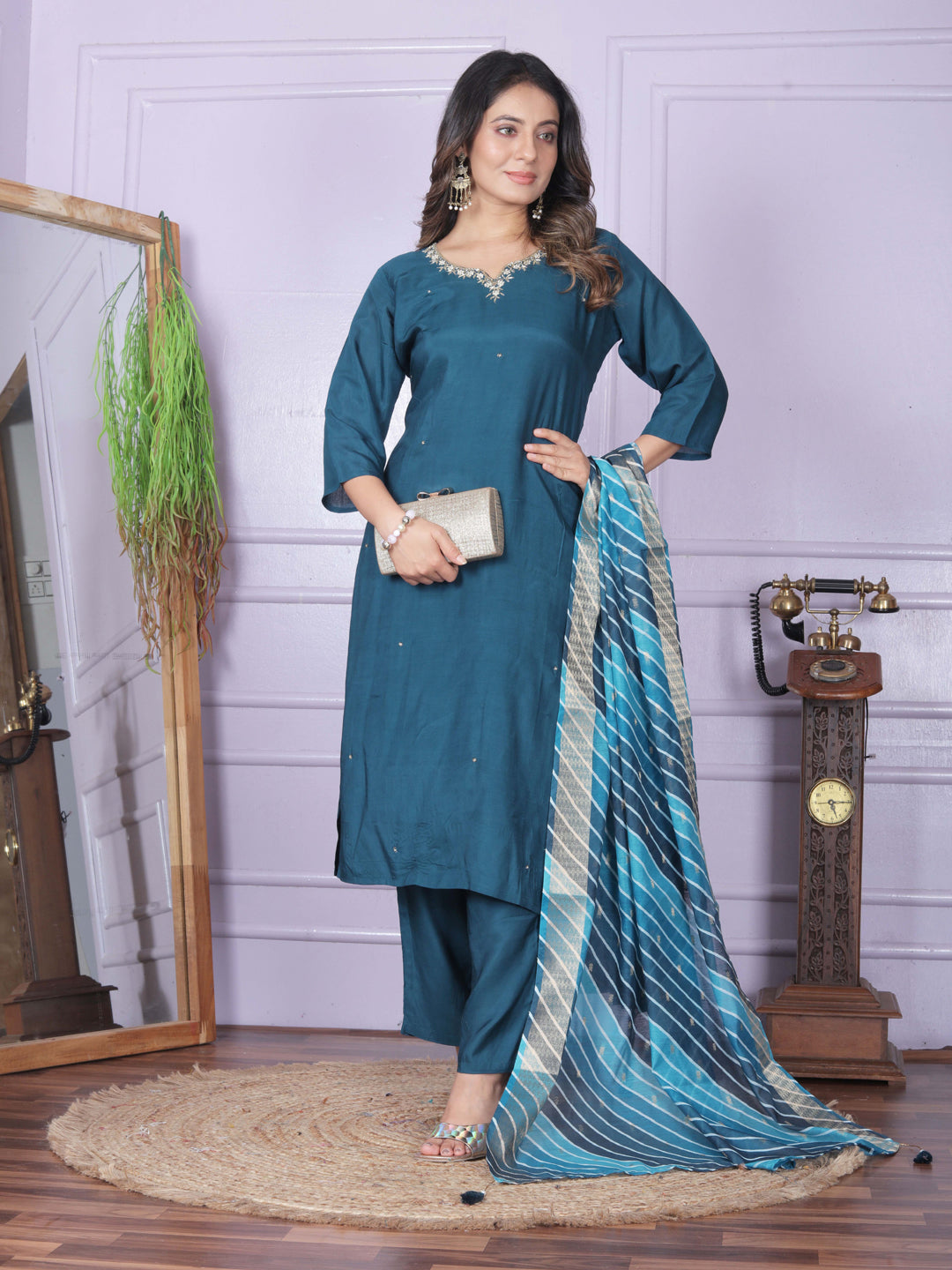 Elegant Blue Designer Party Wear Pant Suit with Hand Embroidery - Perfect for Weddings, Cocktail Parties & Special Occasions