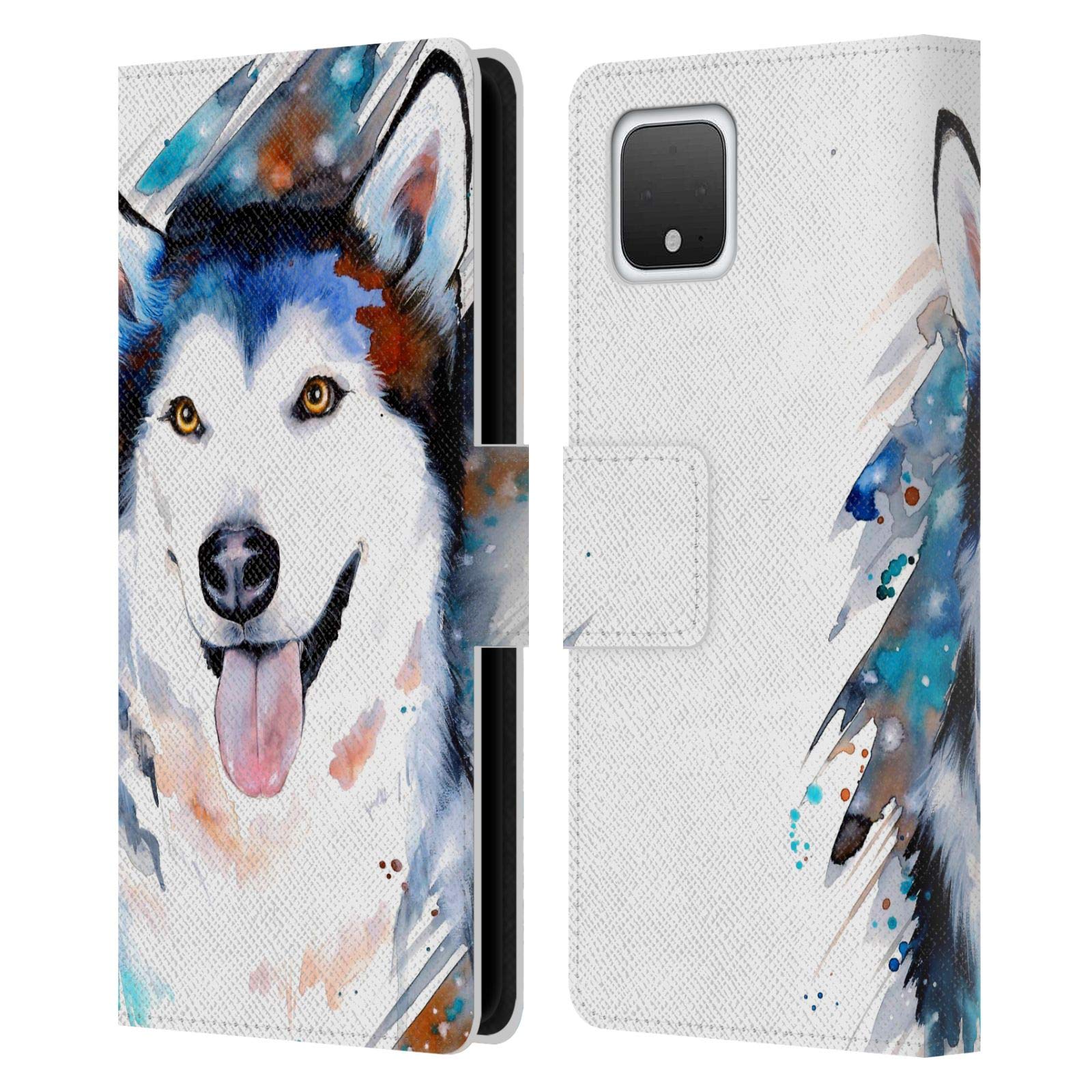 Officially Licensed Husky Leather Wallet Case for Google Pixel 4 - Perfect for Travel & Daily Use