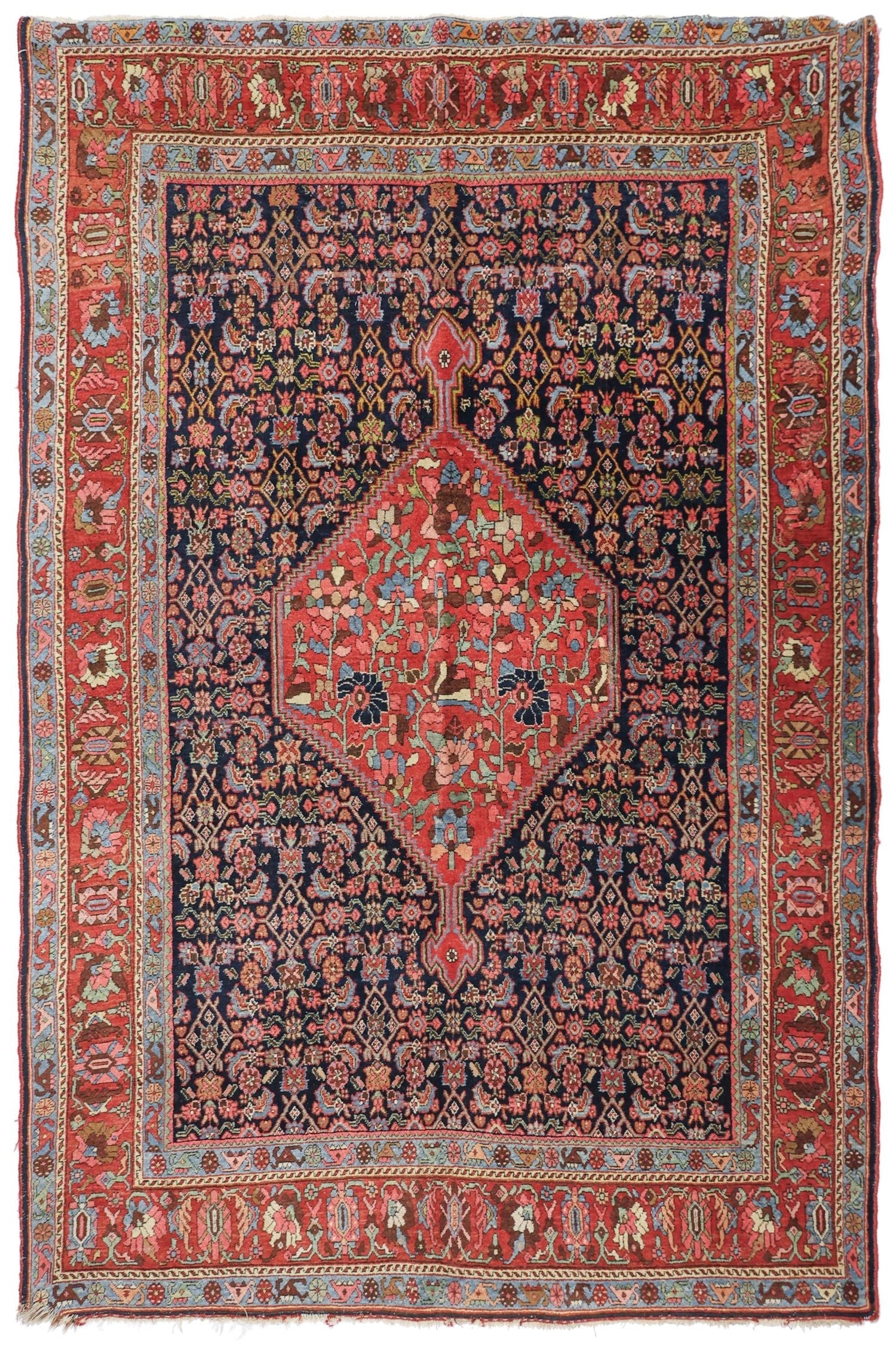Antique Bijar Handwoven Tribal Rug J76408 - Authentic Persian Carpet for Living Room, Bedroom & Home Decor