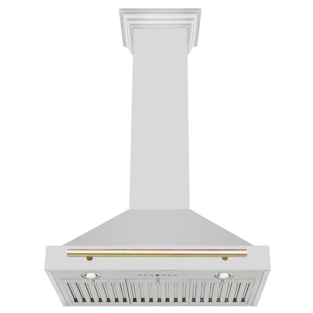 ZLINE KB4STZ 30 Autograph Edition 30-inch Convertible Stainless Steel Range Hood with Premium Shell & Accents - Powerful Kitchen Ventilation for Gas Stoves & Cooking Areas