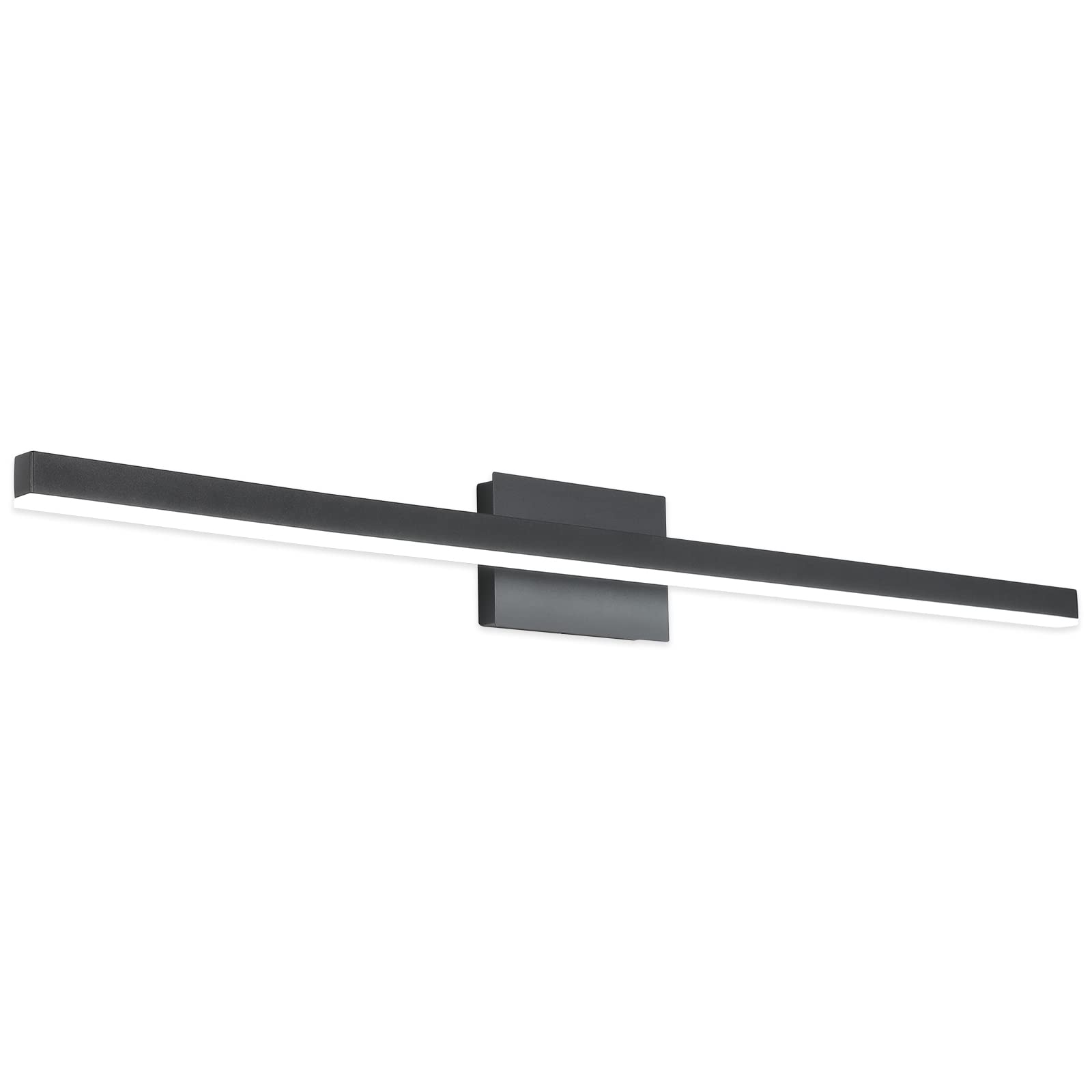 Joossnwell 47.2 Inch LED Vanity Light - Modern Black Bathroom Lighting Fixture with Aluminum Frame, 30W 6000K Cool White - Perfect for Mirror Wall Mount in Contemporary Bathrooms & Dressing Rooms