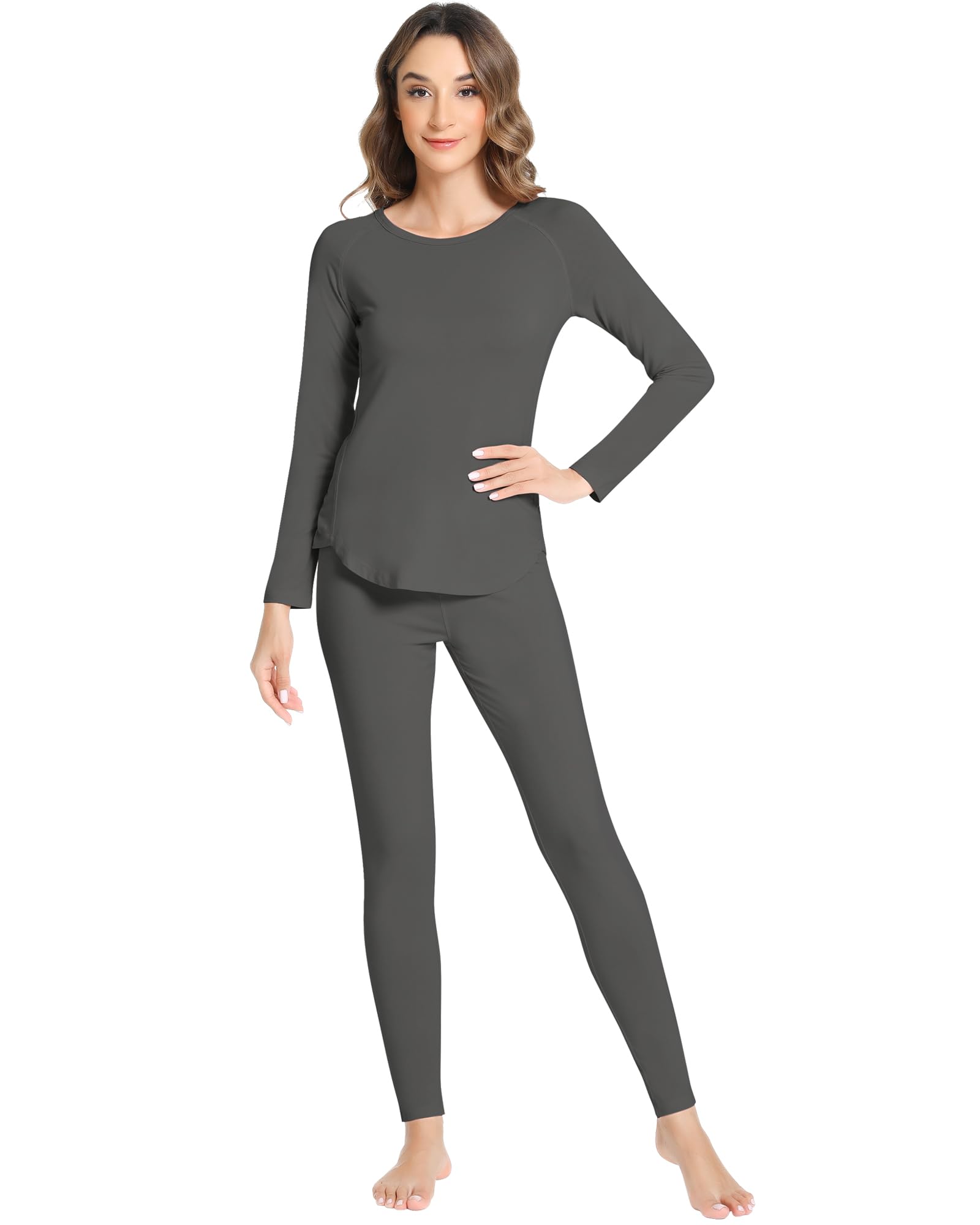 NACHILA Women's Bamboo Pajama Set - Soft Thermal Underwear, Comfy Long Johns Sleepwear with Long Sleeve (Sizes S-2XL) - Perfect for Winter Nights, Lounging & Cozy Home Wear
