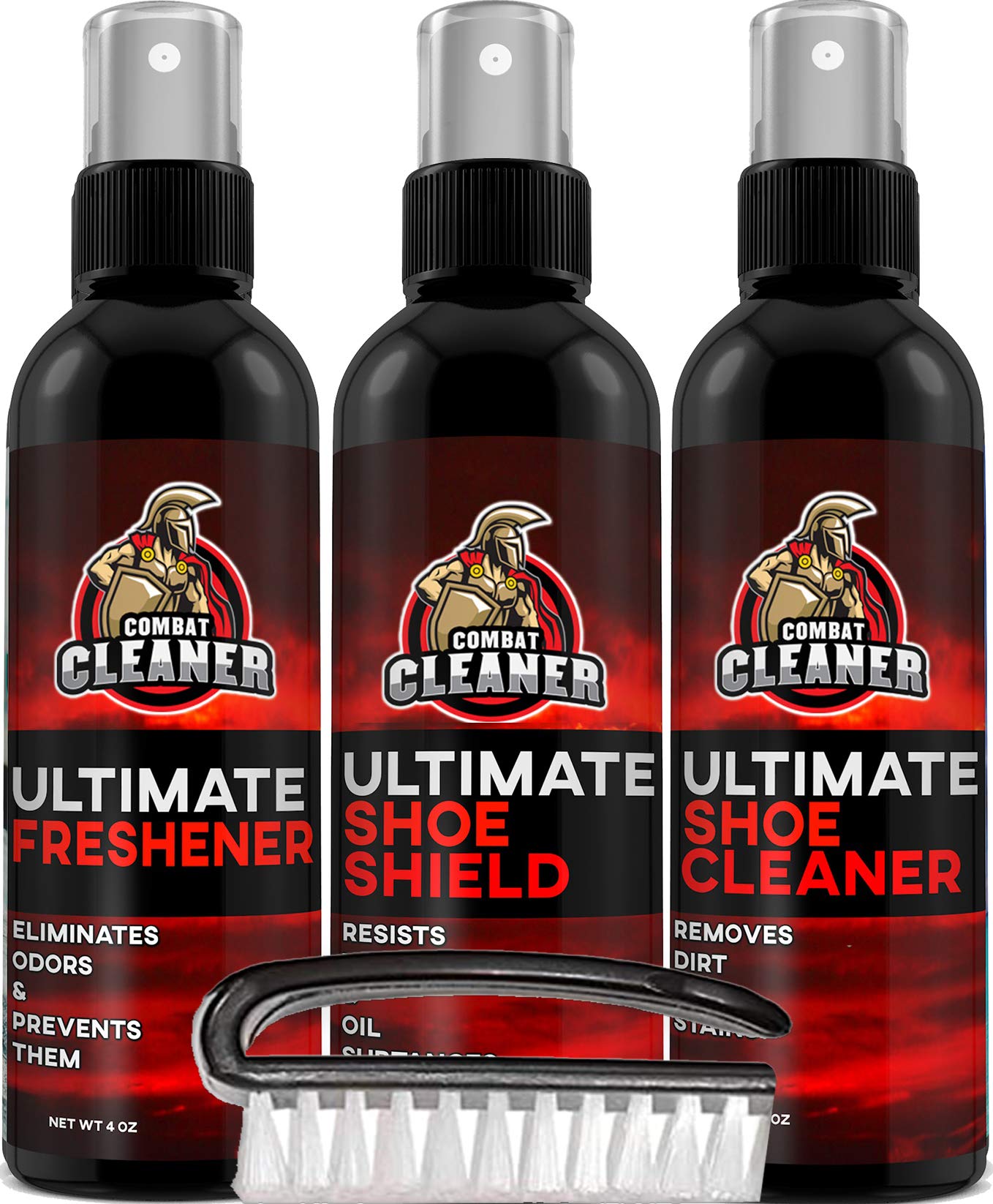 Premium Shoe Cleaning Kit - Sneaker Cleaner, Deodorizer Spray, Protector & Brush Set for Sneakers, Tennis Shoes, Leather & Suede | Perfect for Gym, Sports & Daily Shoe Care