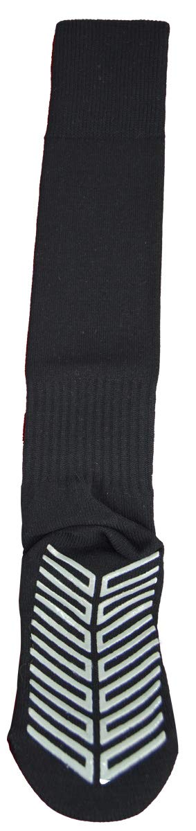 Vizari V Grip Long Sport Socks for Men - Breathable Polyester Athletic Socks with Anti-Slip Rubber Grip | No Logo Solid Crew Socks | Perfect for Running, Basketball, Gym & Outdoor Activities