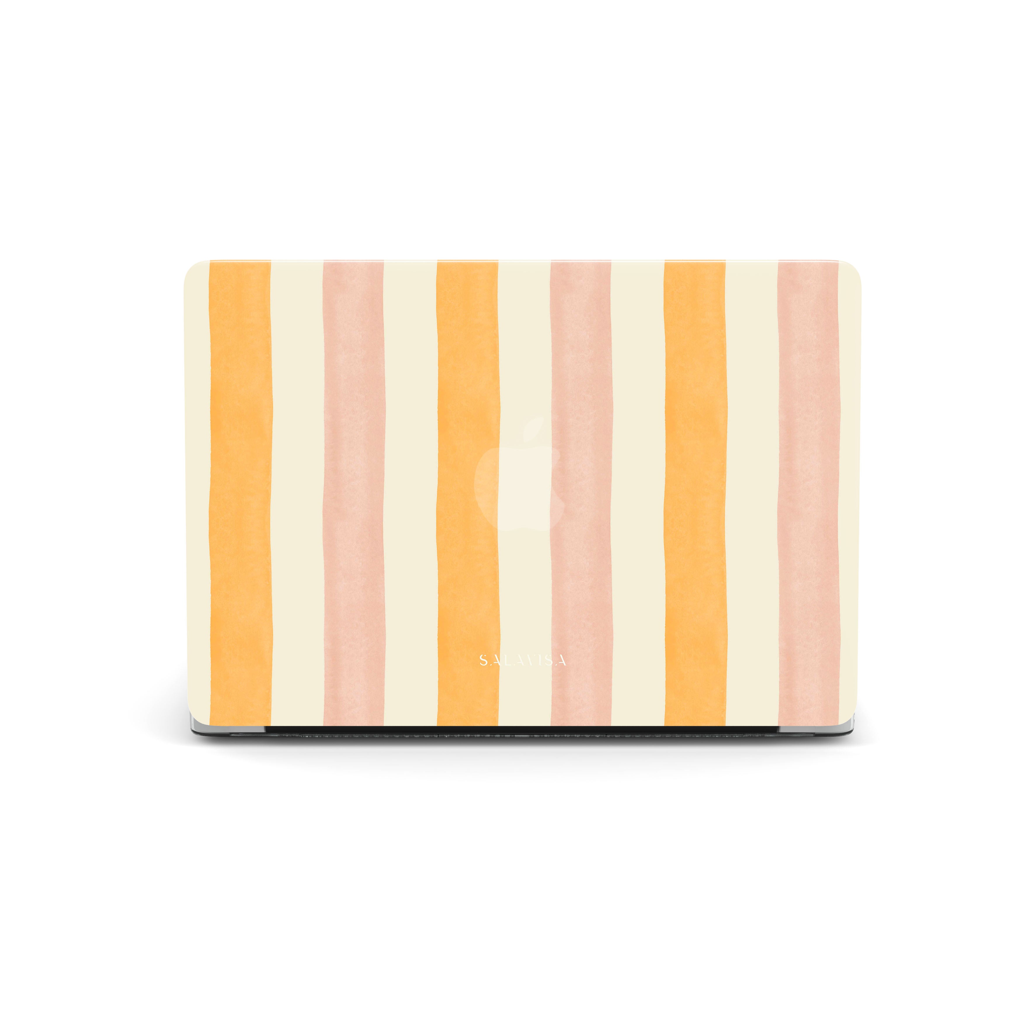 Durable Grooved Orange MacBook Case - Shockproof & Slim Fit Protective Cover for MacBook Air/Pro - Perfect for Work, Travel & Daily Use