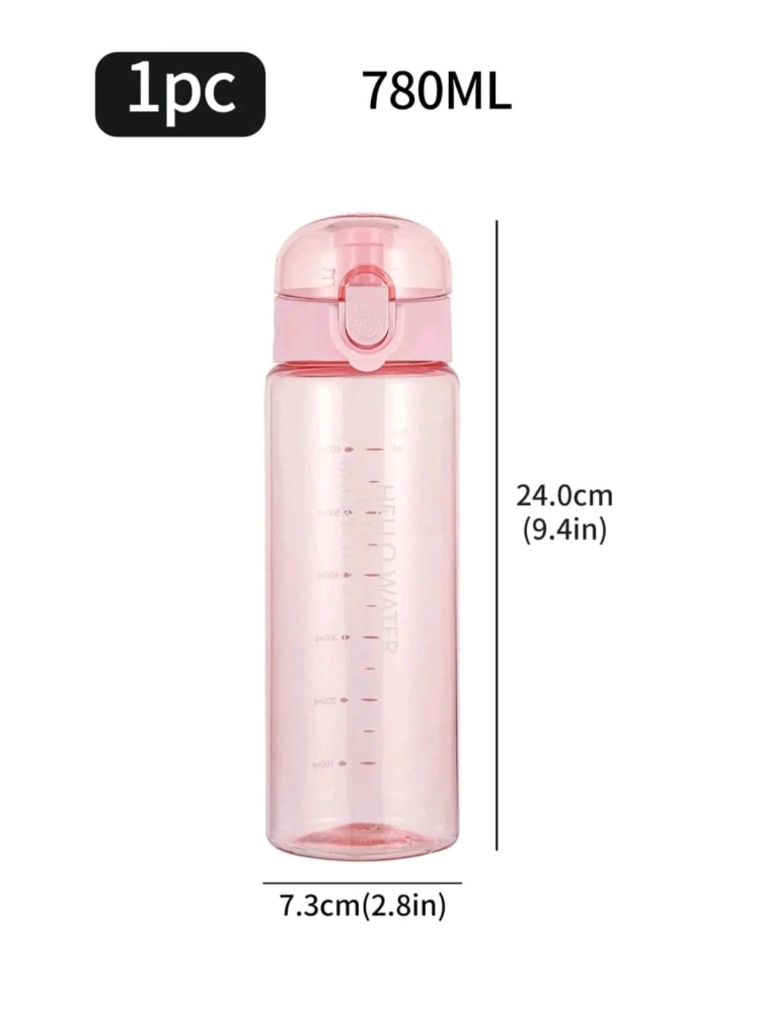Hello Water 780ml/26.4oz 防漏便携运动水杯 - 健身、户外、旅行、办公必备