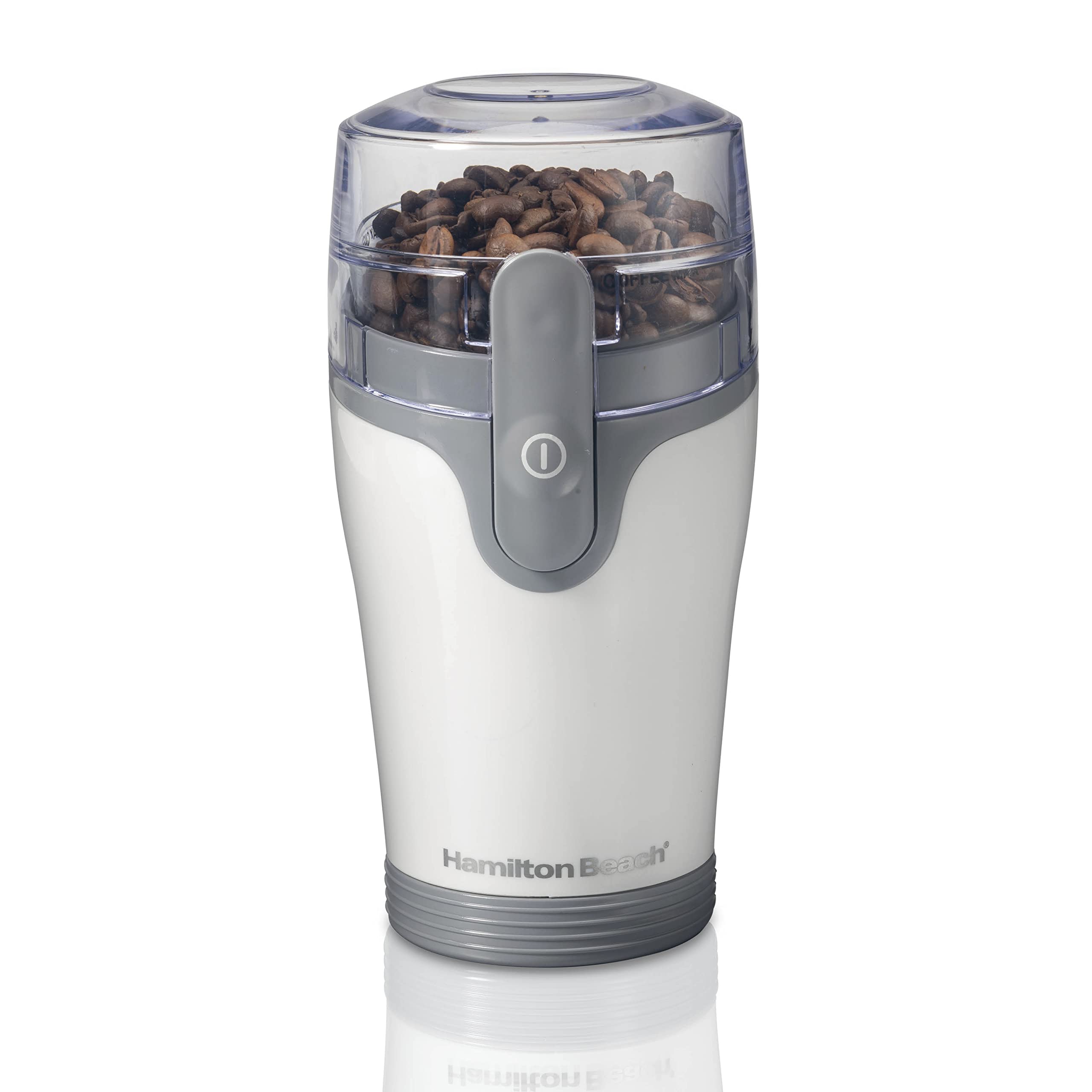 Hamilton Beach Fresh Grind Electric Coffee Grinder - Stainless Steel Blades for Beans, Spices & Herbs - Removable Chamber - Makes 12 Cups - White - Perfect for Home Kitchen & Coffee Enthusiasts