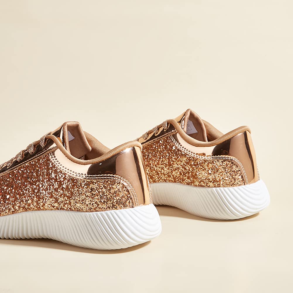BELOS Women's Glitter Sneakers - Sparkly Lightweight Metallic Sequins Athletic Shoes for Running, Walking, Gym & Casual Wear