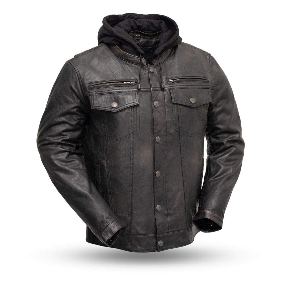 First MFG Co. Vendetta - Premium Men's Motorcycle Leather Jacket for Riding | Genuine Leather Biker Jacket with Armor Pockets | Ideal for Cruising, Touring & Urban Riding
