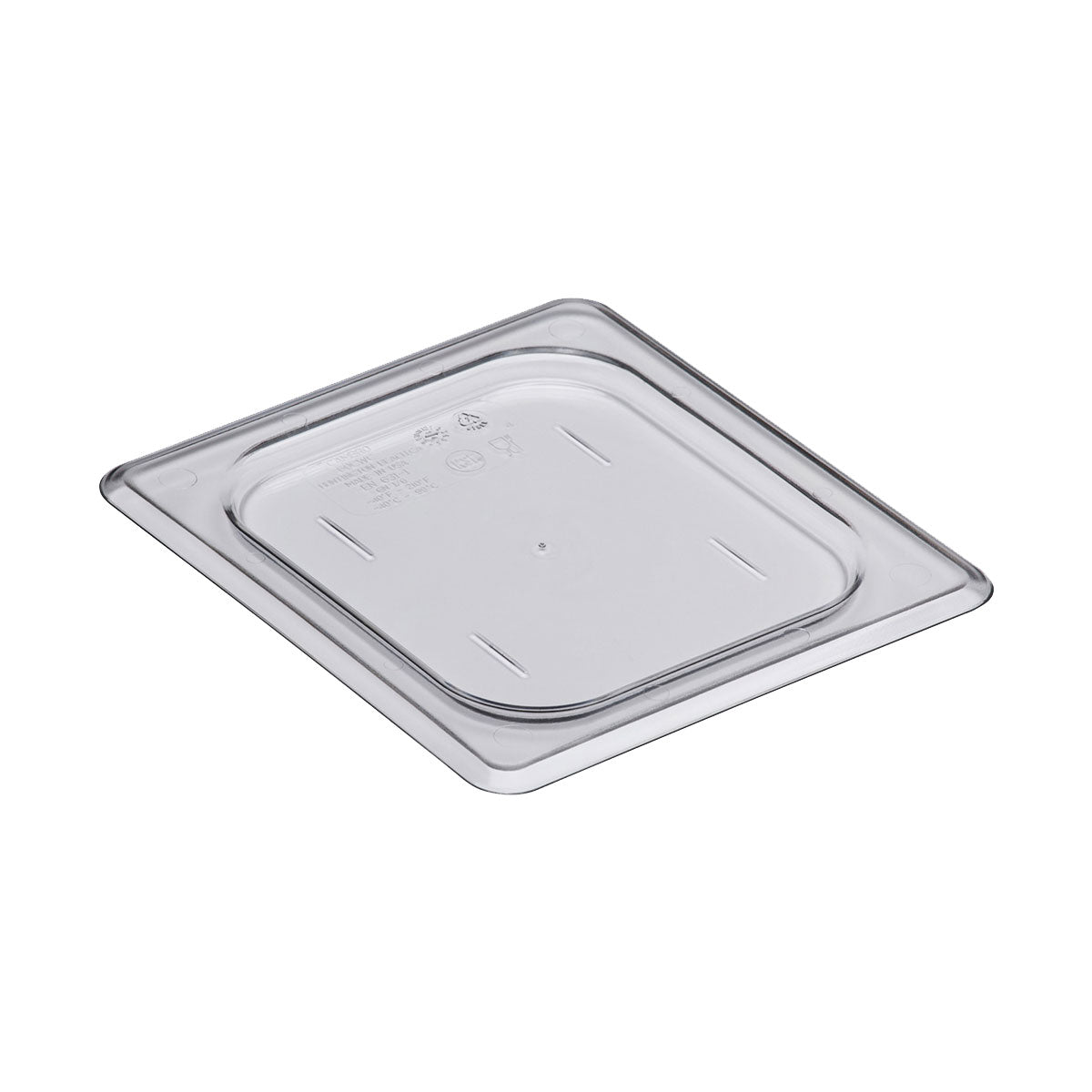 Cambro 60CWC135 Camwear Clear 1/6 Size Flat Food Pan Lid - Durable & Stackable for Commercial Kitchens, Catering, Buffets & Food Storage
