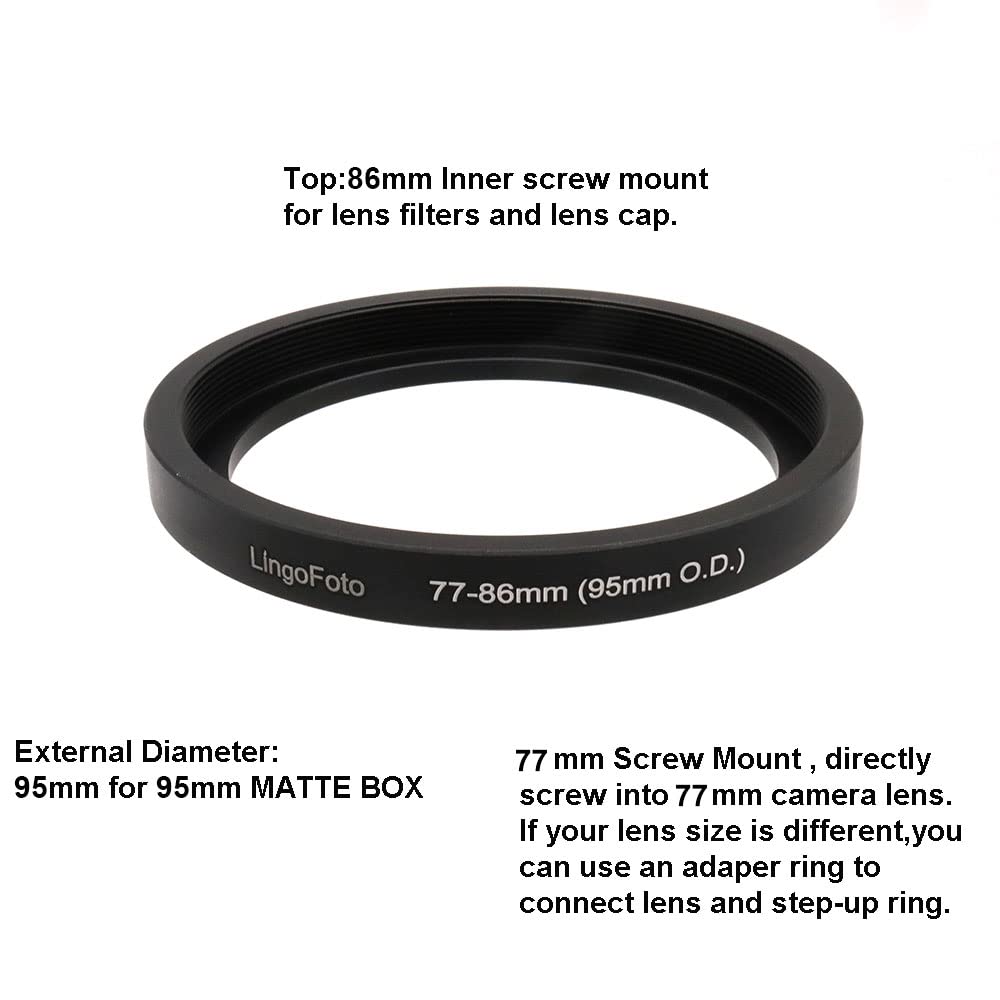 95mm Matte Box Lens Adapter Rings - Step Up Ring for 95mm OD Matte Box - Compatible with DSLR, Mirrorless Cameras & Cinema Rig Accessories - Perfect for Professional Filmmaking & Photography