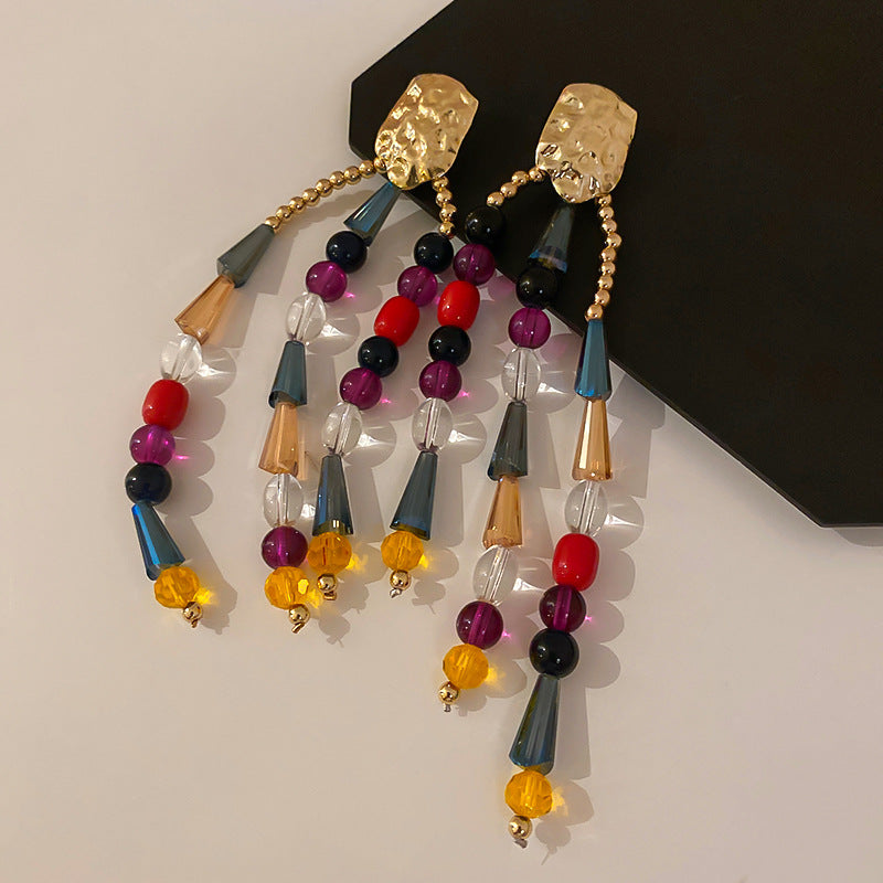Boho Colorful Crystal Chandelier Earrings for Women | HE6477 | Elegant Dangle Earrings for Party, Wedding & Special Occasions