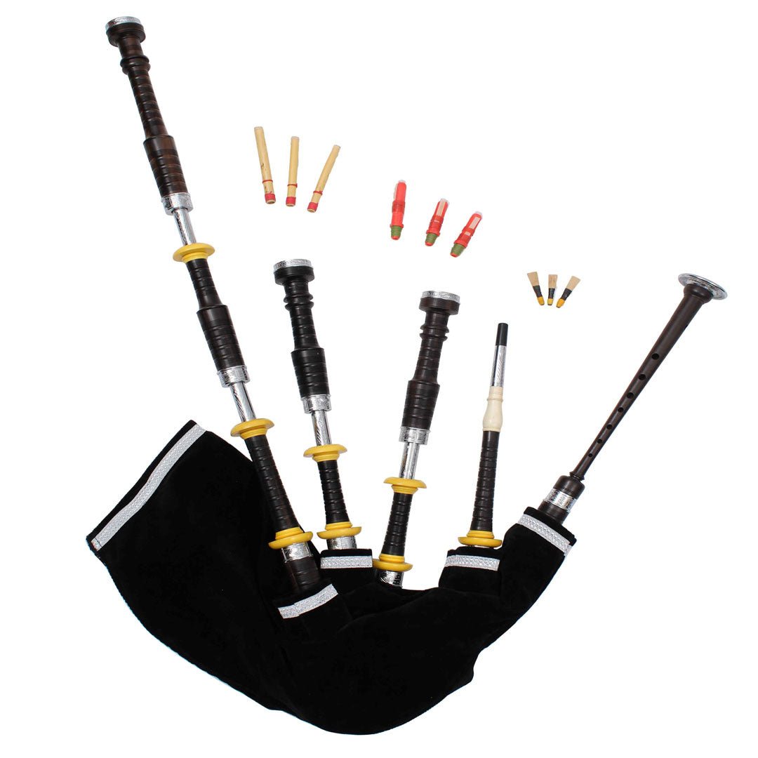 Premium African Blackwood Highland Bagpipe with Thistle Engraving - Authentic Scottish Musical Instrument for Traditional Performances & Cultural Events