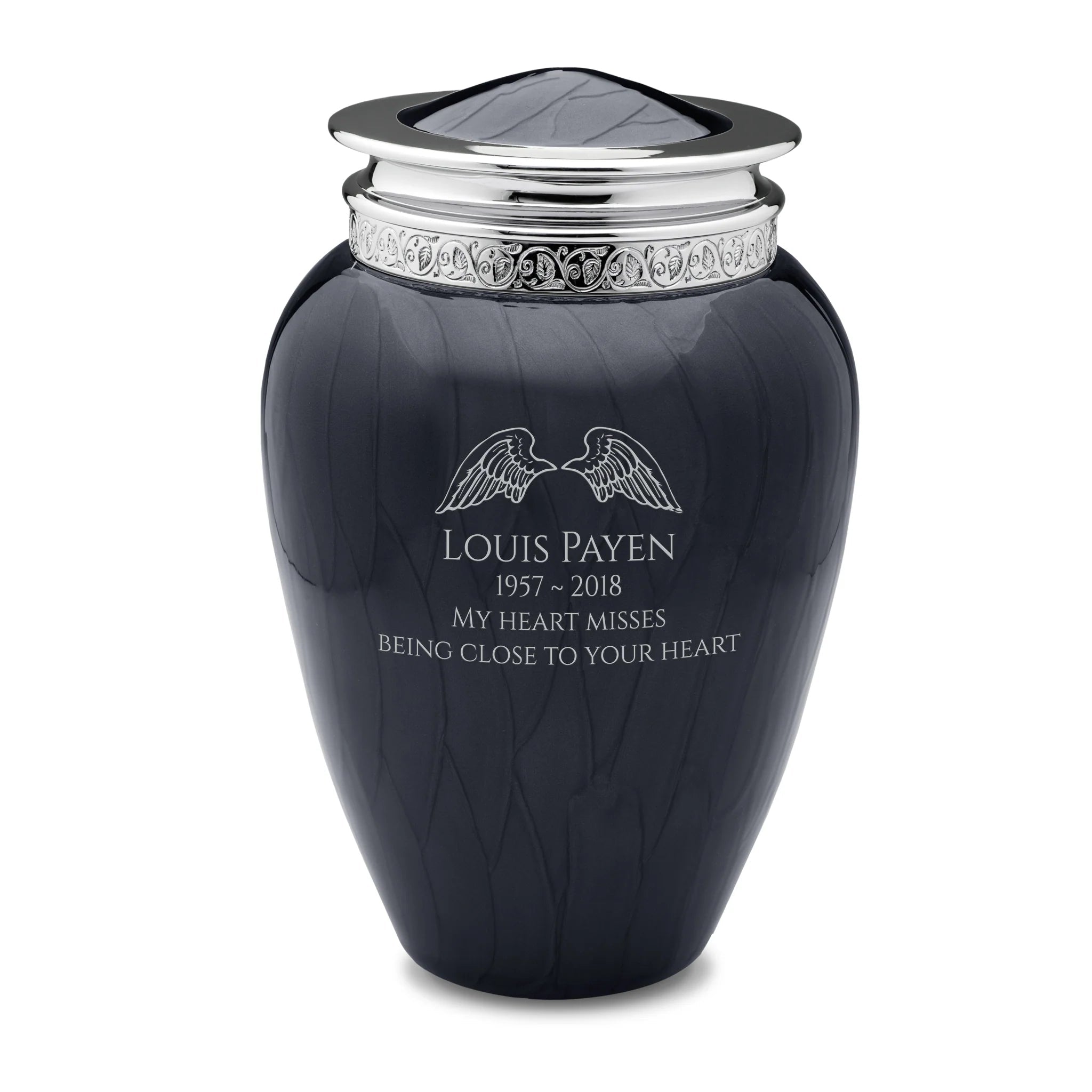 Blessed Brass Cremation Urn - Midnight Black Finish for Ashes Keepsake | Memorial Urn for Loved Ones | Perfect for Home Display, Funeral Services & Memorial Ceremonies