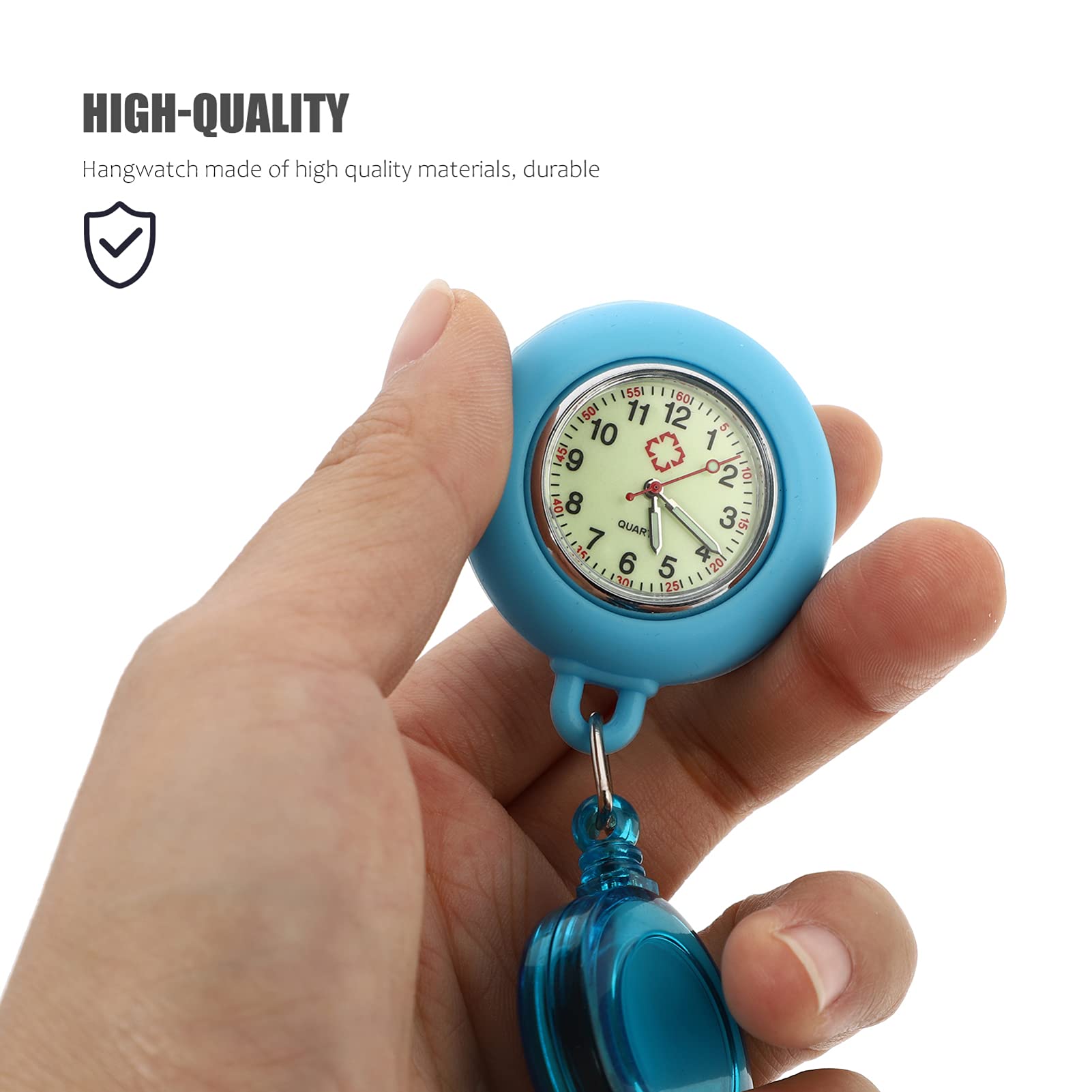 Hemobllo Retractable Nurse Watch - Clip-On Silicone Fob Watch with Luminous Dial for Nurses & Medical Professionals | Perfect for Shift Work, Patient Care & Clinical Use