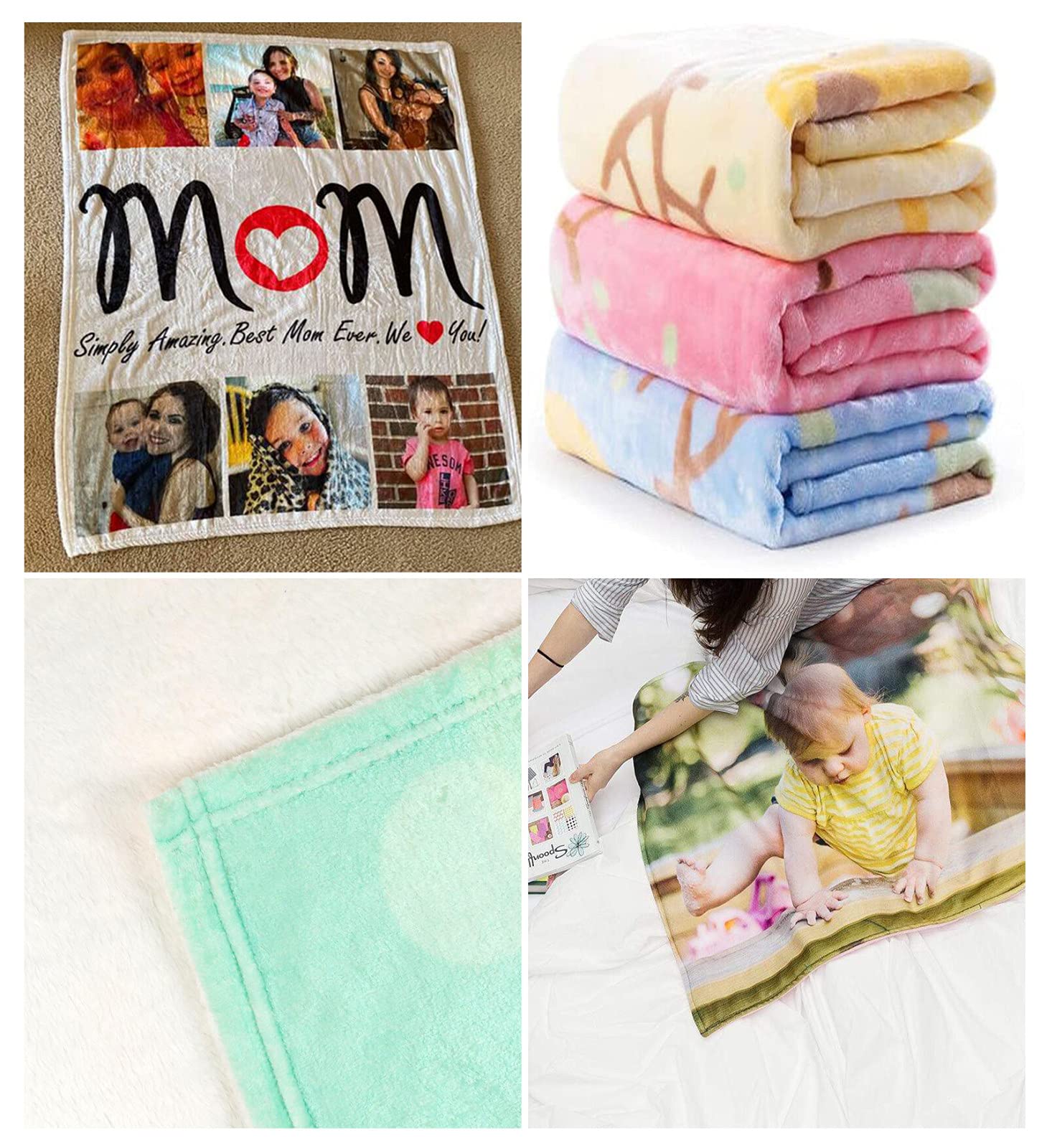 Custom Name Funny Plaid Patchwork Baby Blanket - Personalized Fleece Nursery Throw for Boys & Girls - 30x40 Inch Soft Baby Gift for Birthdays, Showers & Nursery Decor