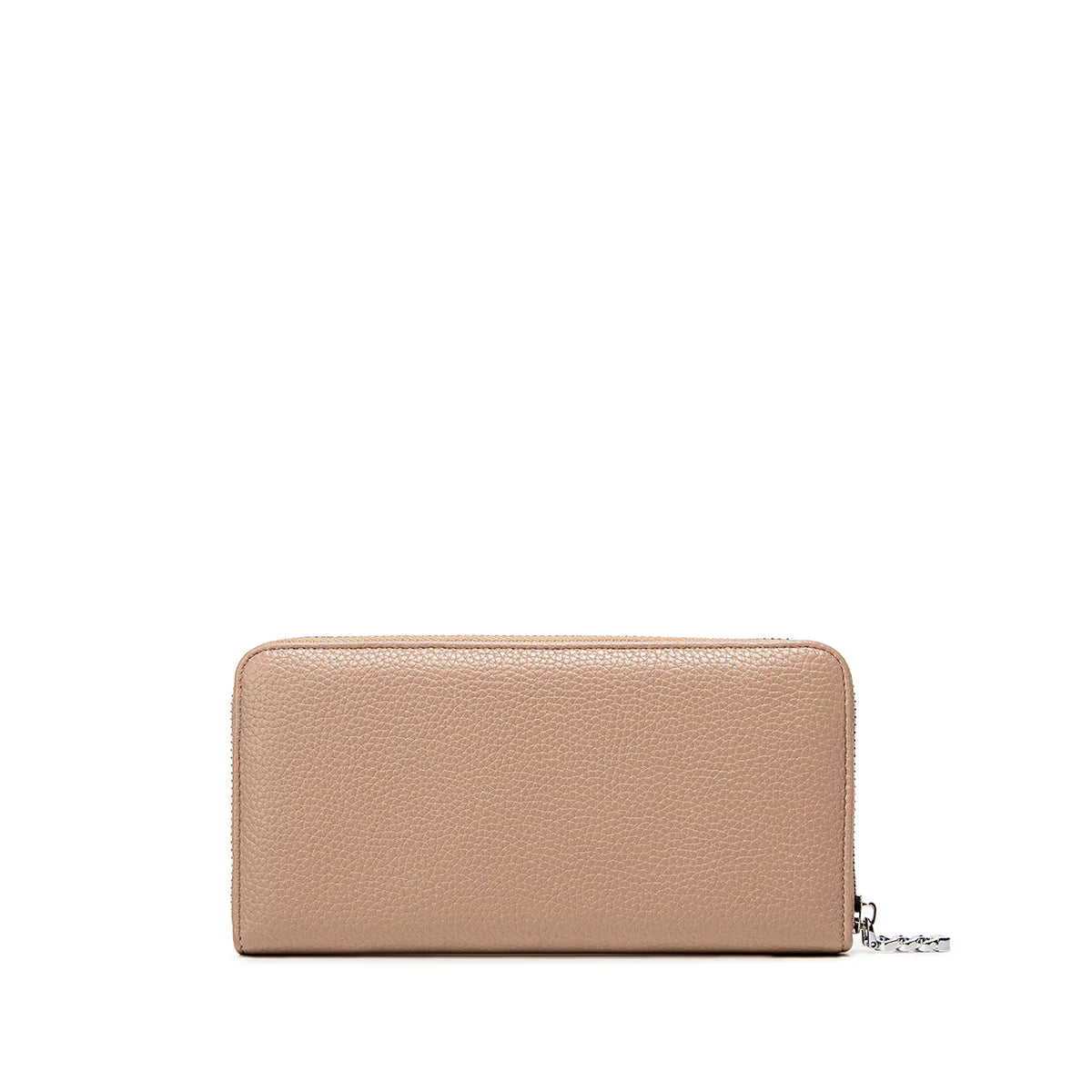 Mae Zip Wallet in Latte Pebbled Leather - Stylish & Secure Compact Wallet for Everyday Use, Travel, and Business