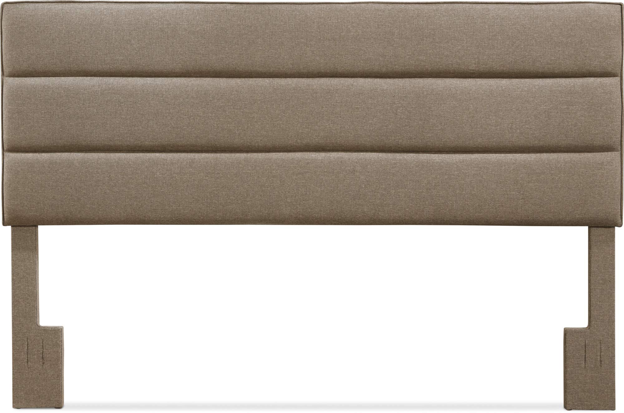 Serta Palisades Collection Upholstered Padded Headboard - Modern Tufted Design with Soft Linen-Textured Fabric - Eastern King Size - Brown - Perfect for Master Bedroom, Guest Room & Home Decor