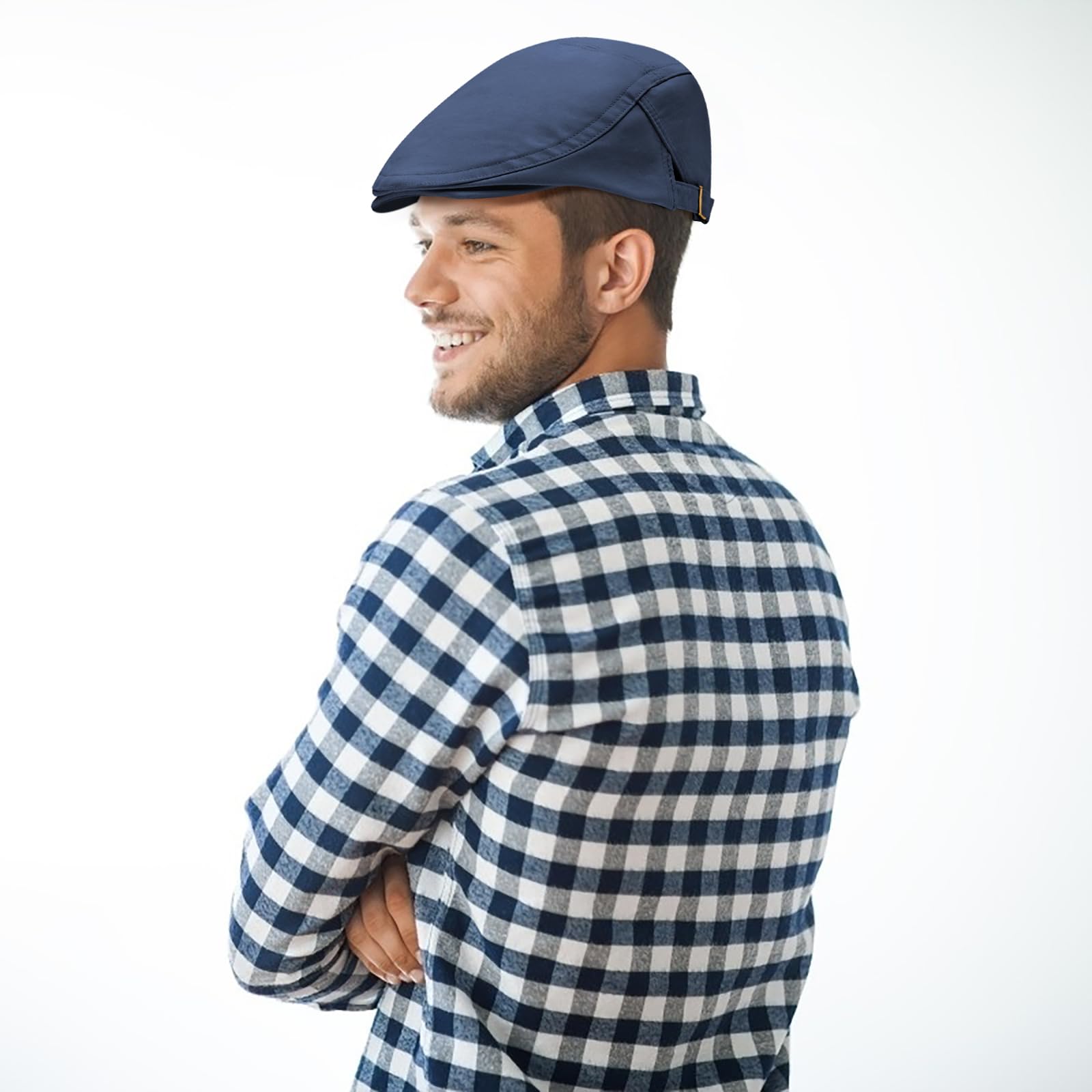 Men's Newsboy Cap - Adjustable Flat Irish Hat for Driving, Hunting, Golf & Outdoor Sports | Breathable Cabbie Ivy Cap for Casual & Active Wear