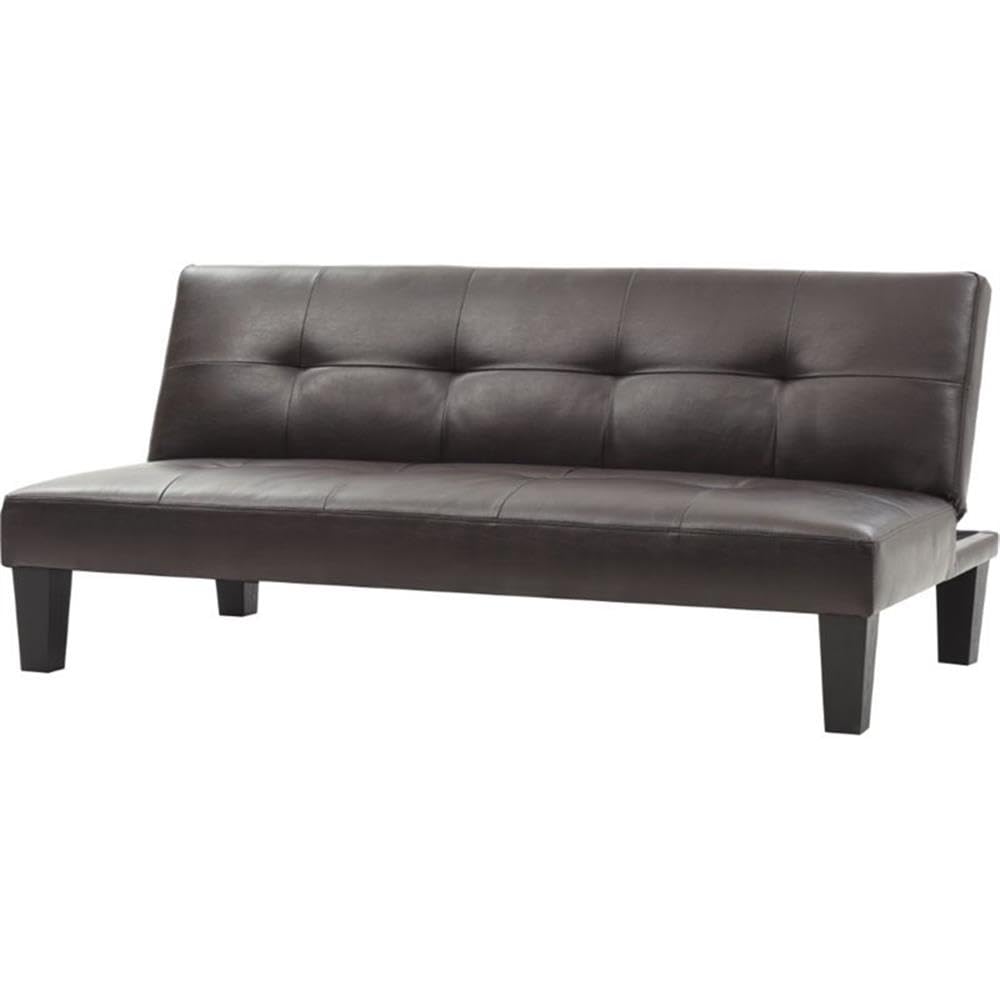 Glory Furniture Alan Faux Leather Sleeper Sofa Bed in Cappuccino Brown - Convertible Couch for Small Spaces, Living Room & Guest Room