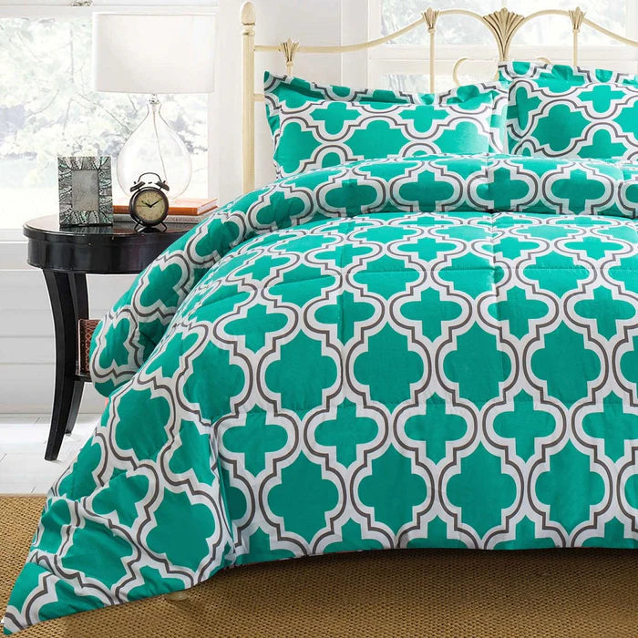Premium Down Alternative Comforter Set - Soft & Hypoallergenic - Modern Trellis Design - Perfect for Bedroom Decor & Cozy Sleep