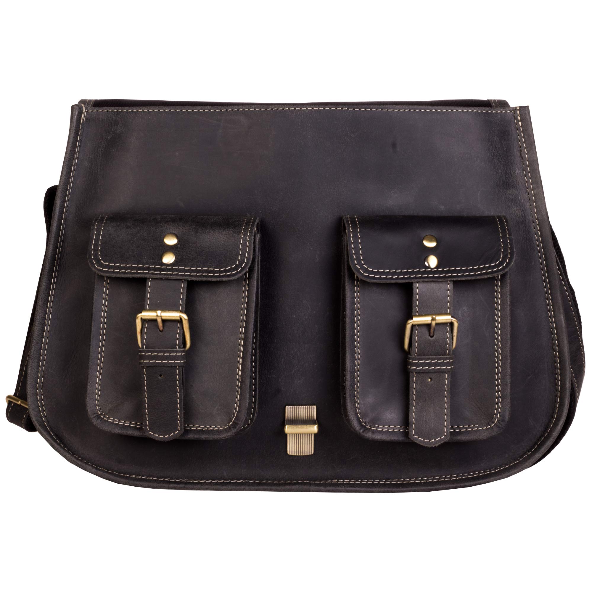 14 Inch Genuine Leather Purse for Women - Stylish Shoulder Bag & Crossbody Satchel - Ladies Tote Handbag for Travel, Work & Everyday Use