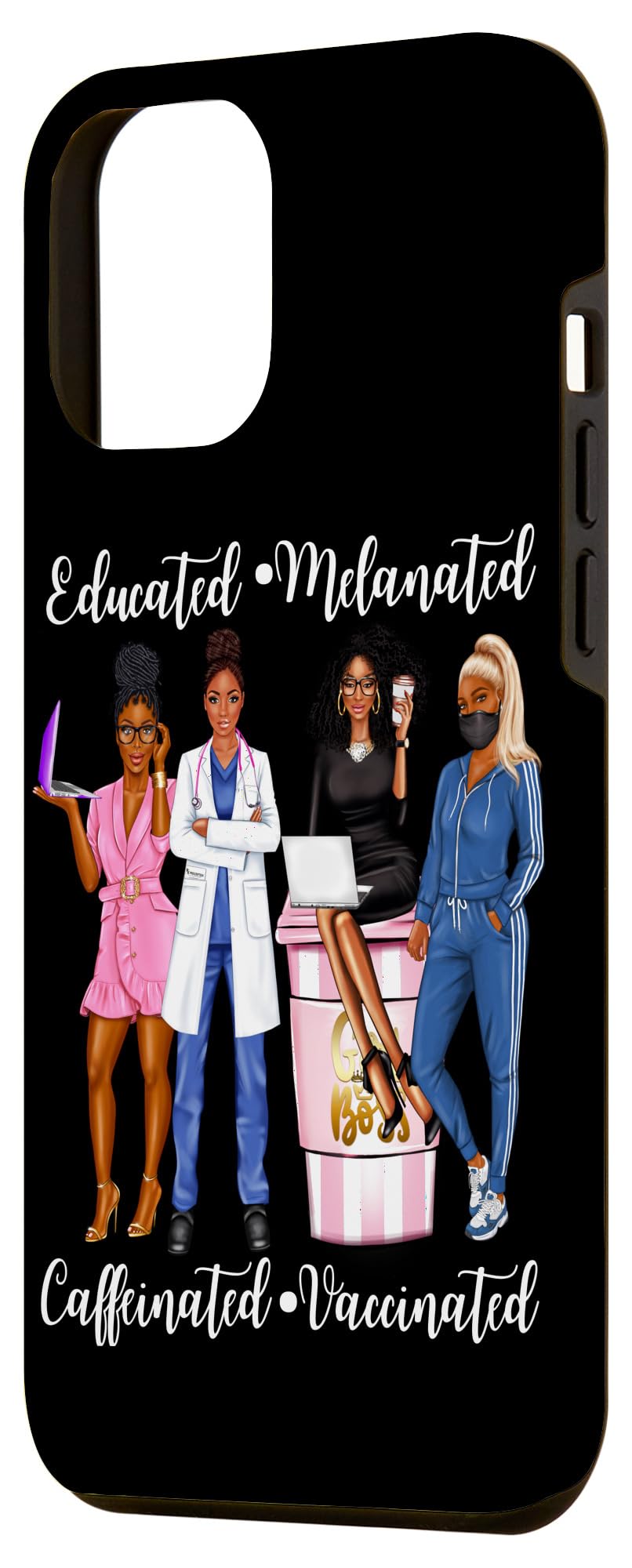 iPhone 12 Pro Max Funny Doctor Vaccination Case - Black Nurse & Nursing Student Phone Cover - Perfect for Medical Workers, Healthcare Professionals & Students