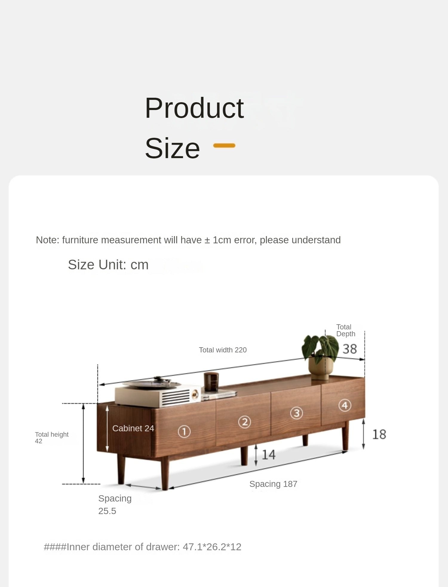 Modern Black Walnut Solid Wood TV Stand - Minimalist Entertainment Center for Living Room, Home Theater & Media Storage