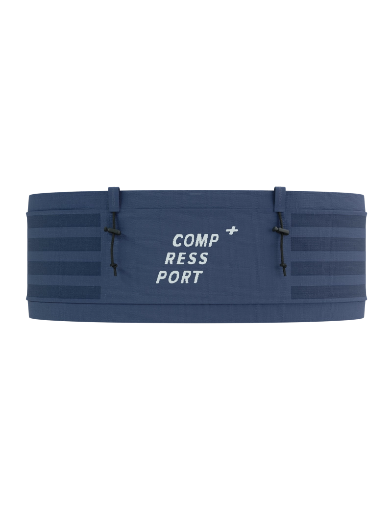 Compressport Unisex Free Belt Pro - Lightweight Running Belt for Men & Women, Adjustable Waist Pack for Hiking, Gym, Travel - Indigo Blue